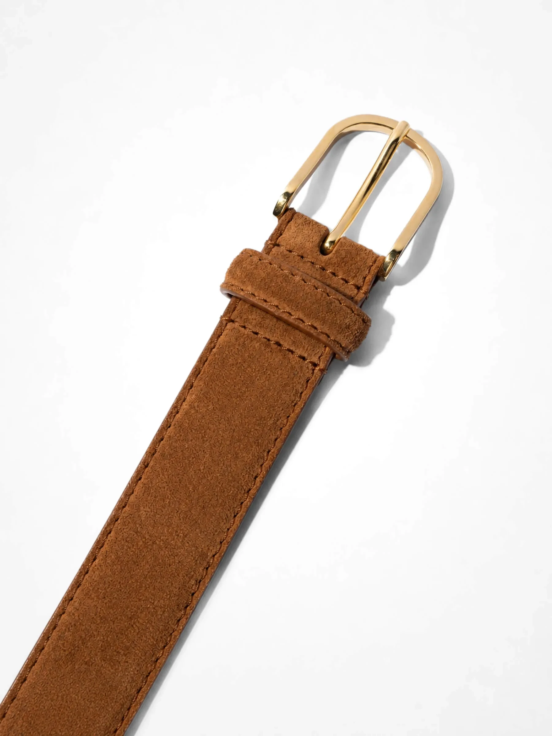 Leren Riem Dames Chase Goud Cognac Suede
