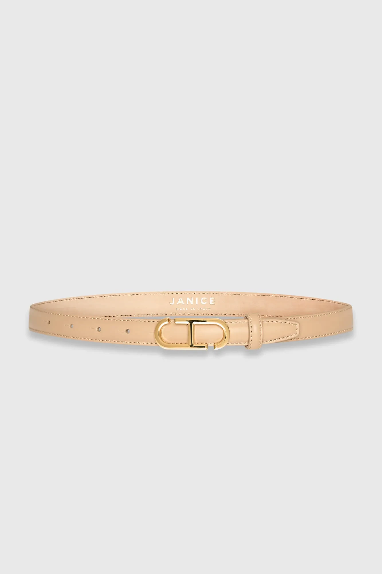 Leren Riem Dames Trophy Beige Gouden Buckle