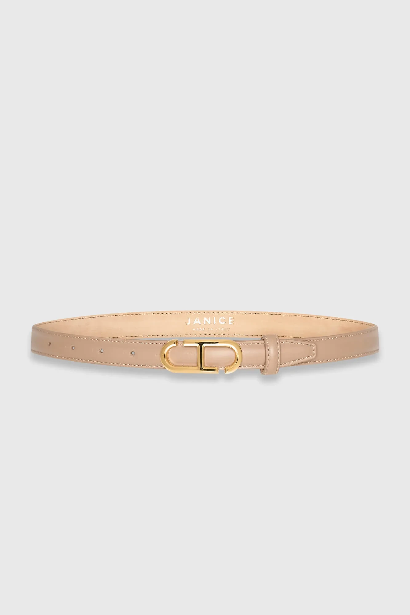 Leren Riem Dames Trophy Taupe Gouden Buckle
