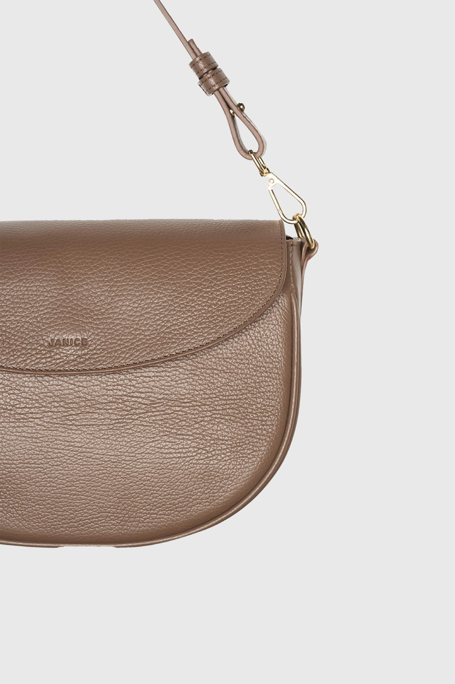 Leren Schoudertas Dames Tayler Taupe