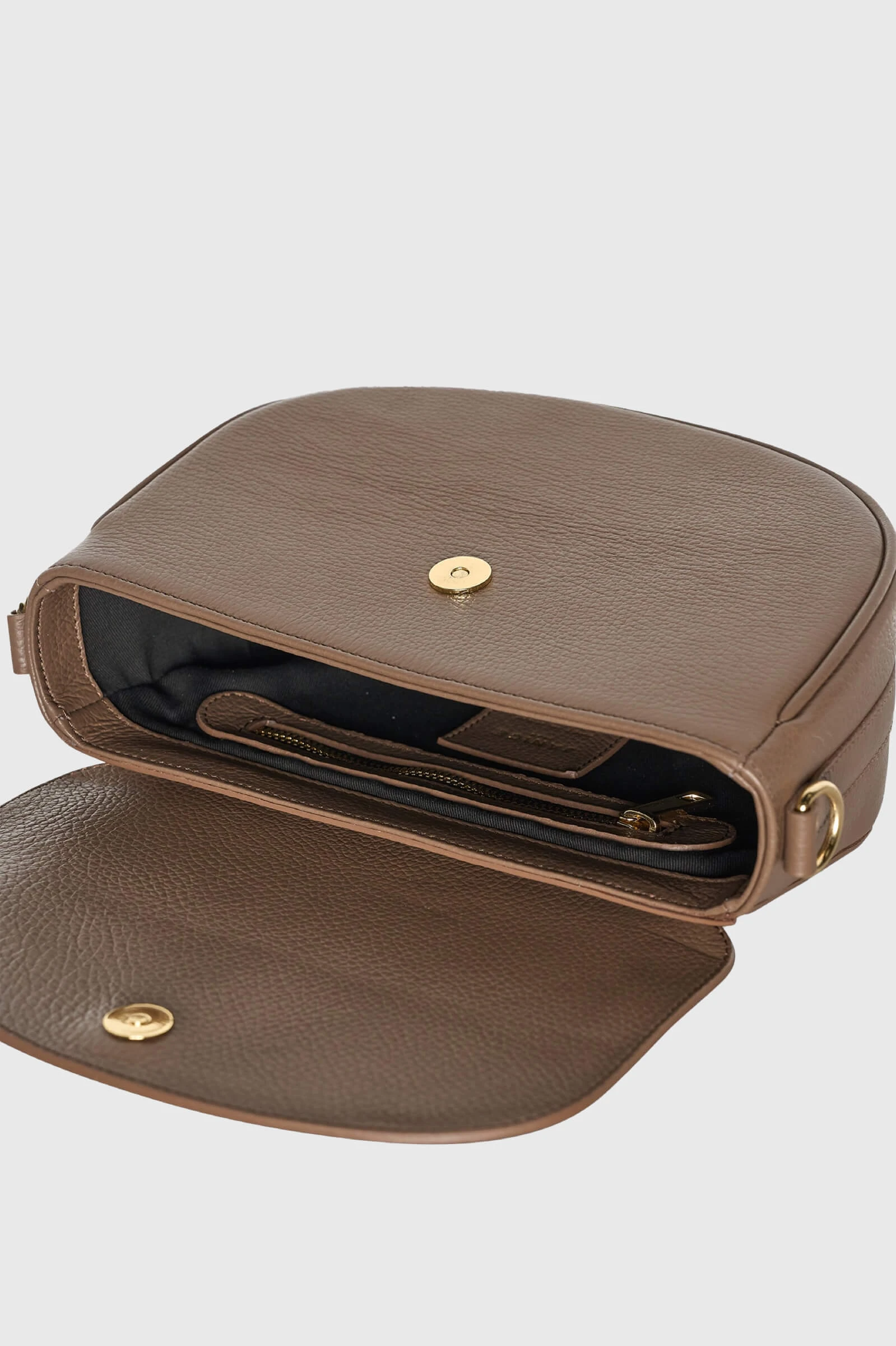 Leren Schoudertas Dames Tayler Taupe