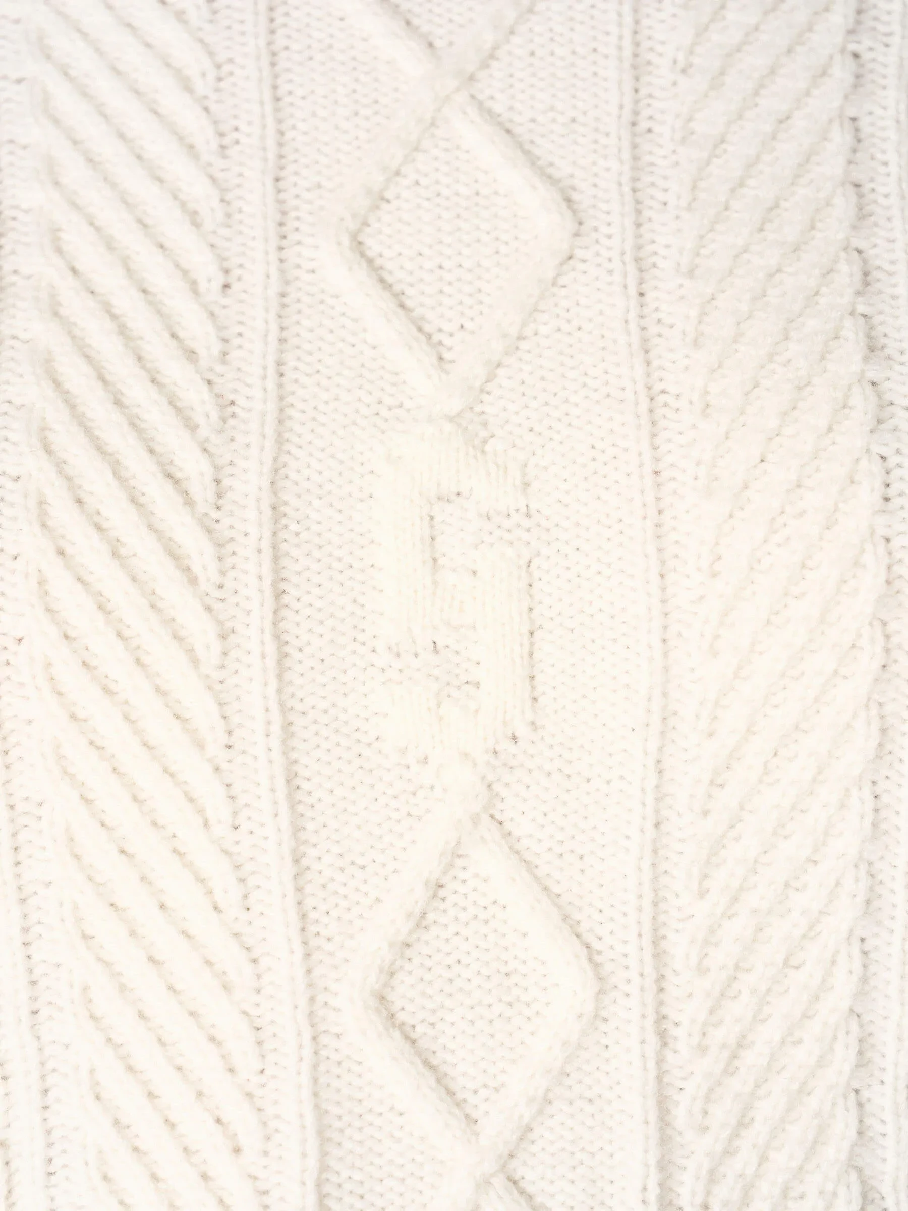 Merino Wollen Kabel Trui Oreon Off White