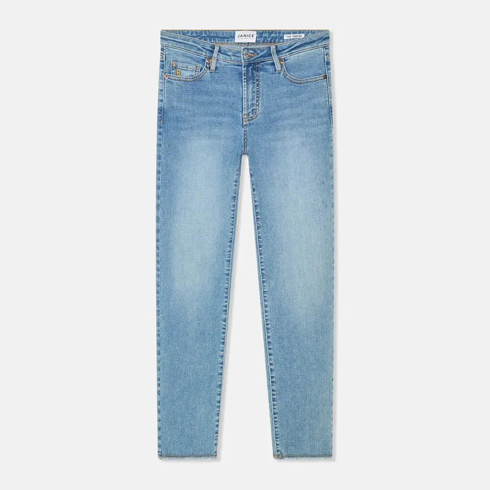 Mom Jeans Dames Mid Rise Cooper Blauw 786