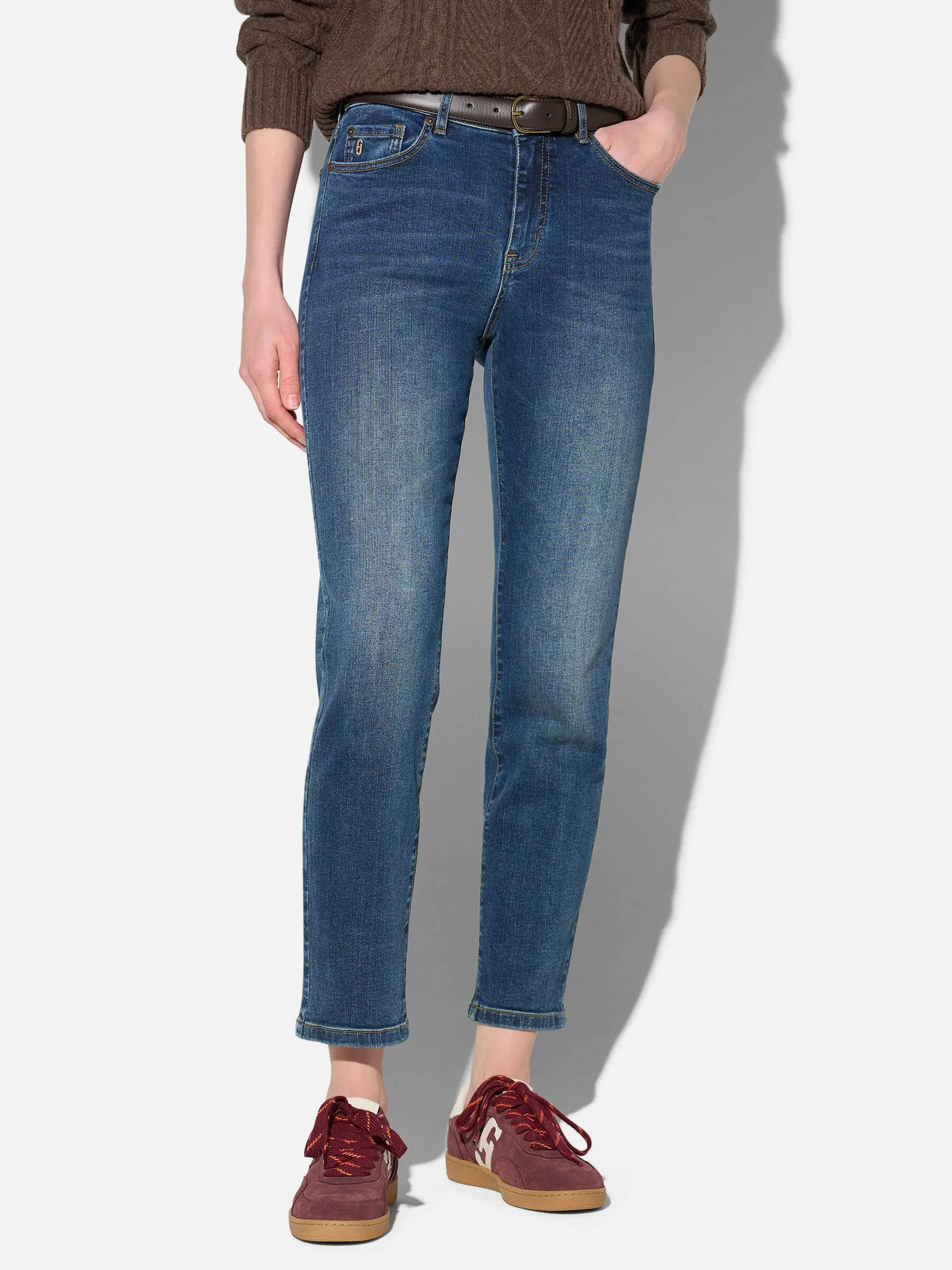 Mom Jeans Dames Mid Rise Blauw Cooper 469