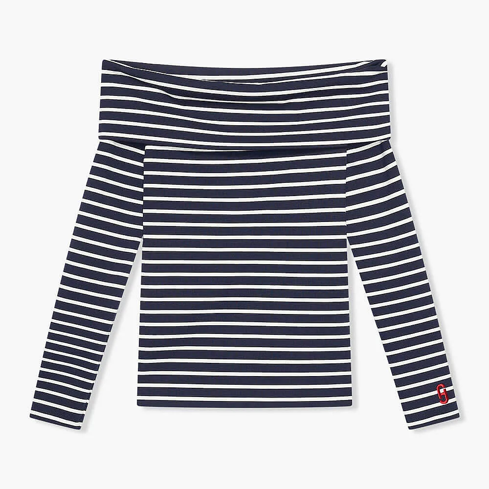 Newton Top Strepen Donker Blauw