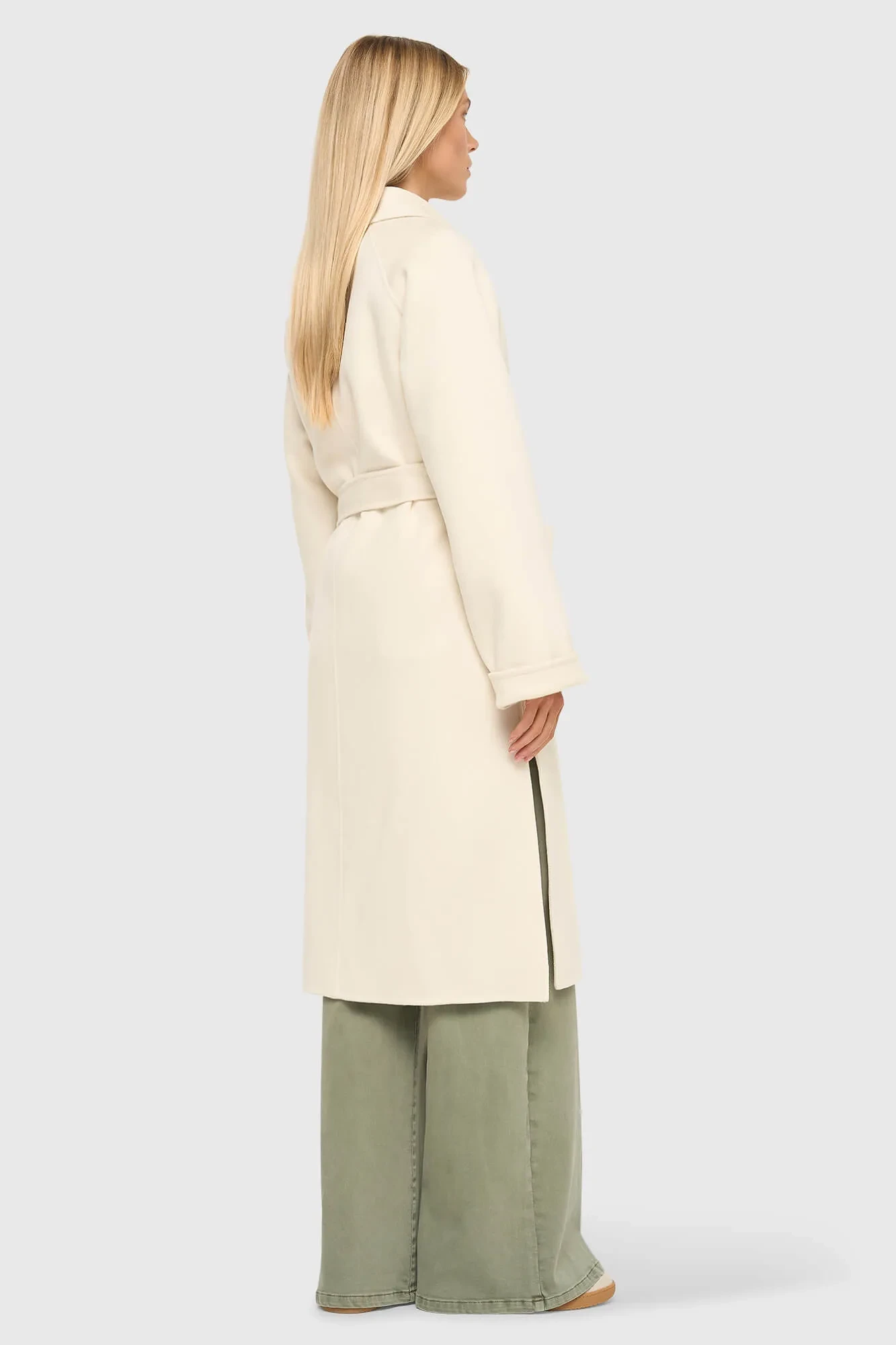 Cashmere Dames Jas Lang Double Face Jules Off White