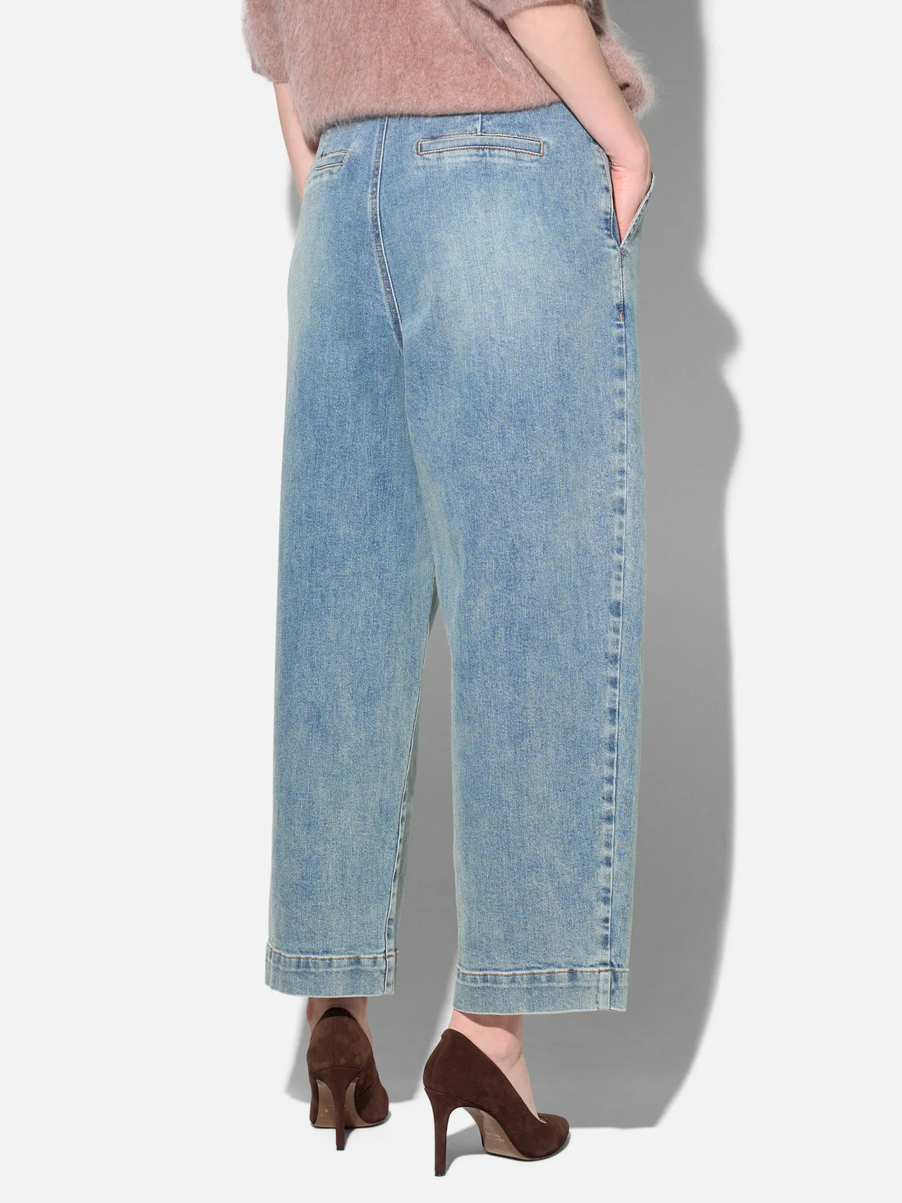 Paperbag Jeans Dames Steekzakken Barrel Balti Blauw 114