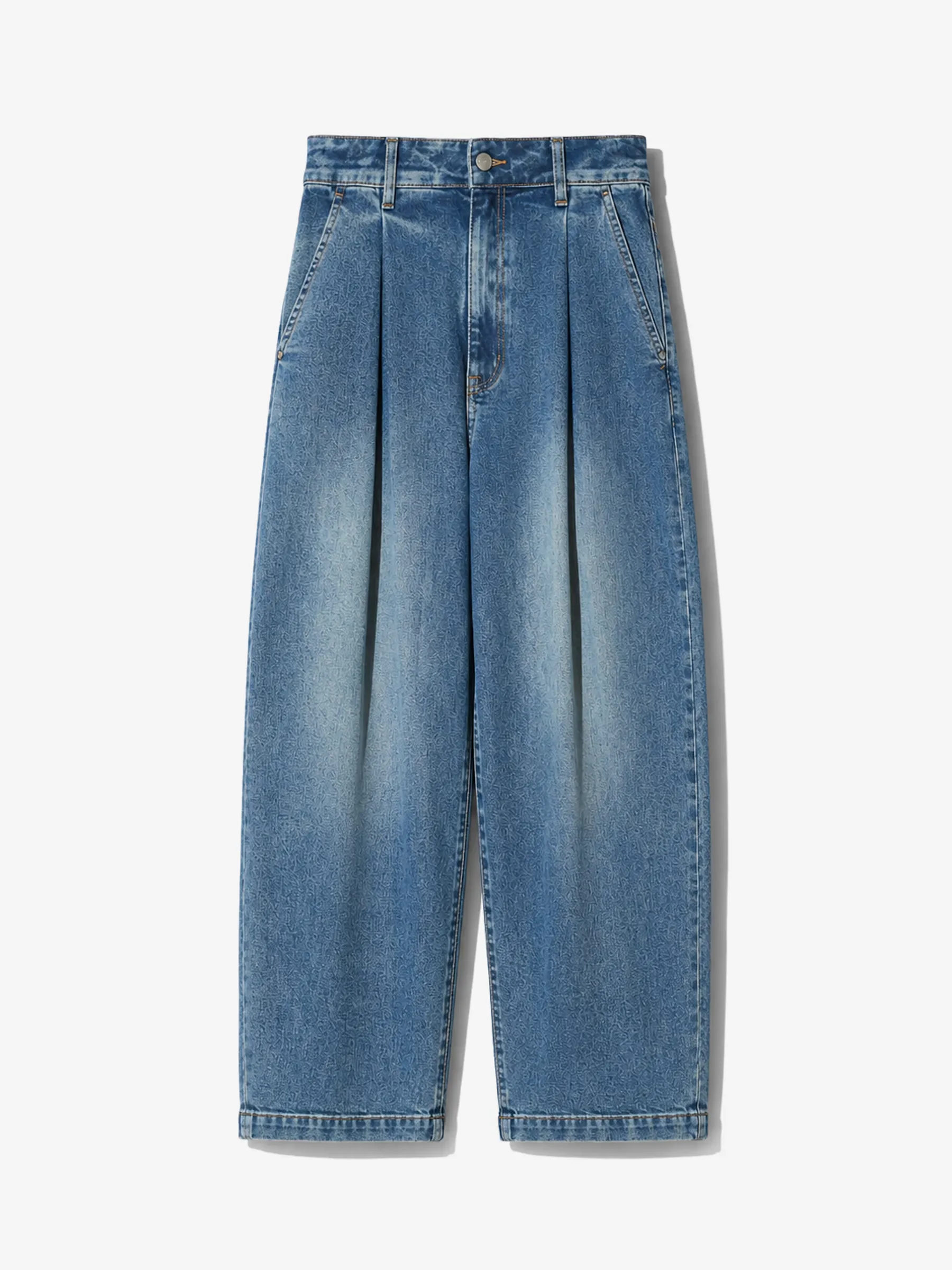 Paperbag Jeans Dames Steekzakken Barrel Balti Blauw 357