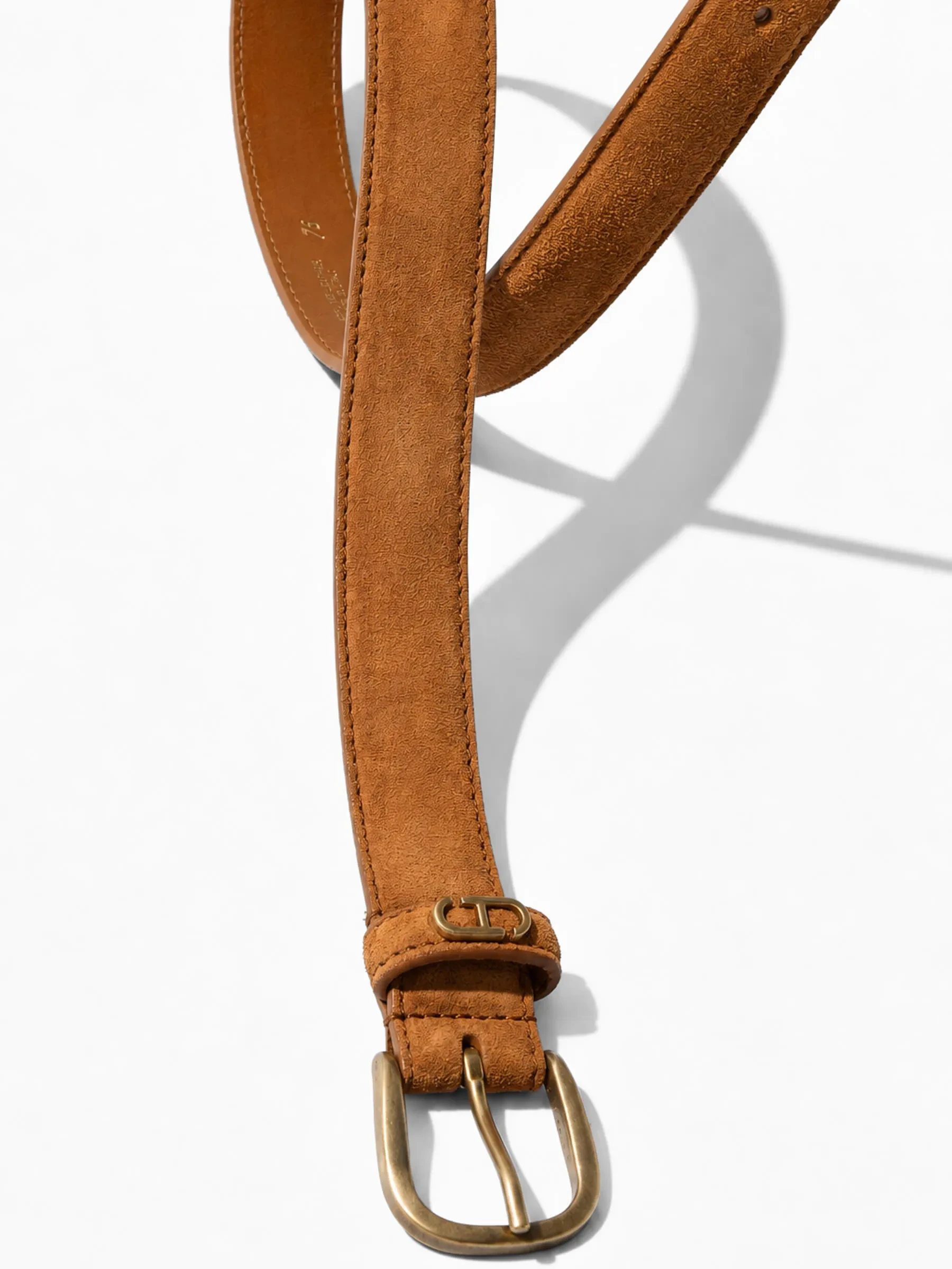 Riem Leer Dames Cognac Malone Brass Suede