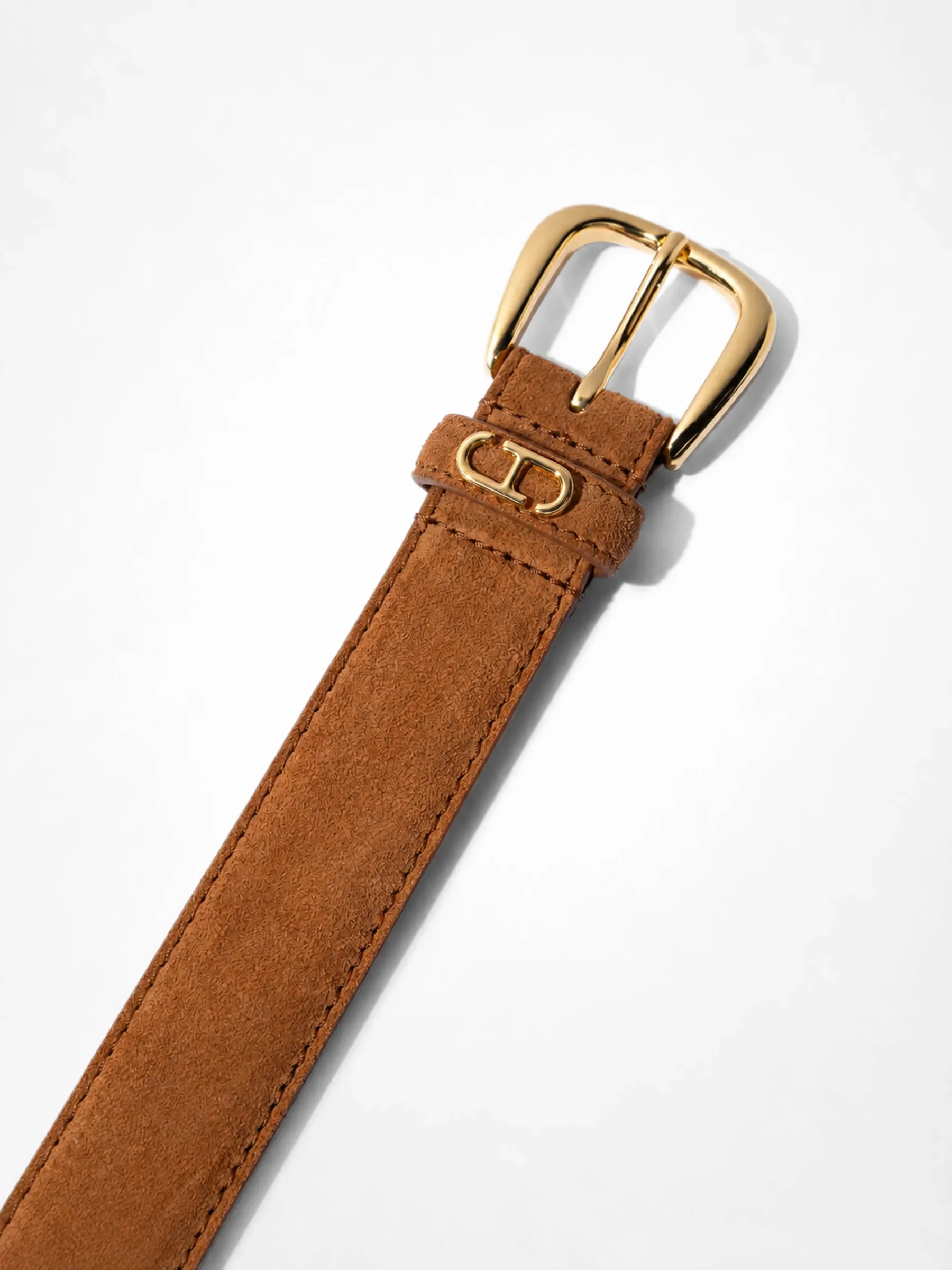Riem Leer Dames Cognac Malone Goud Suede