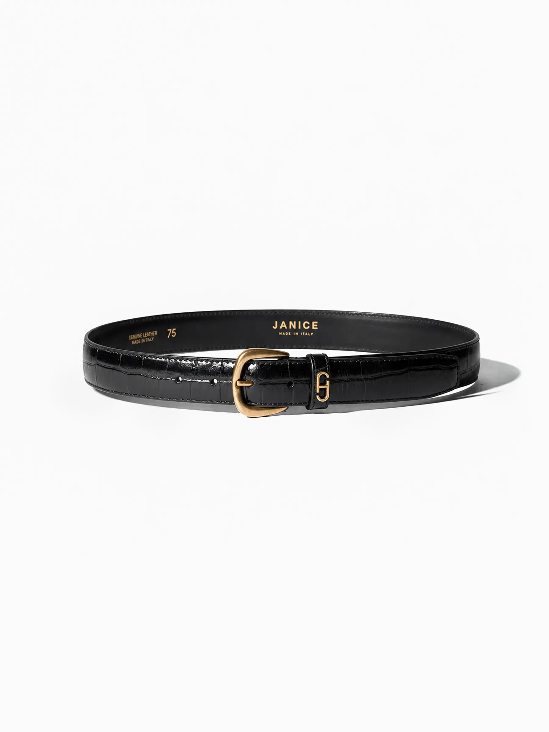 Riem Leer Dames Zwart Malone Brass Croco