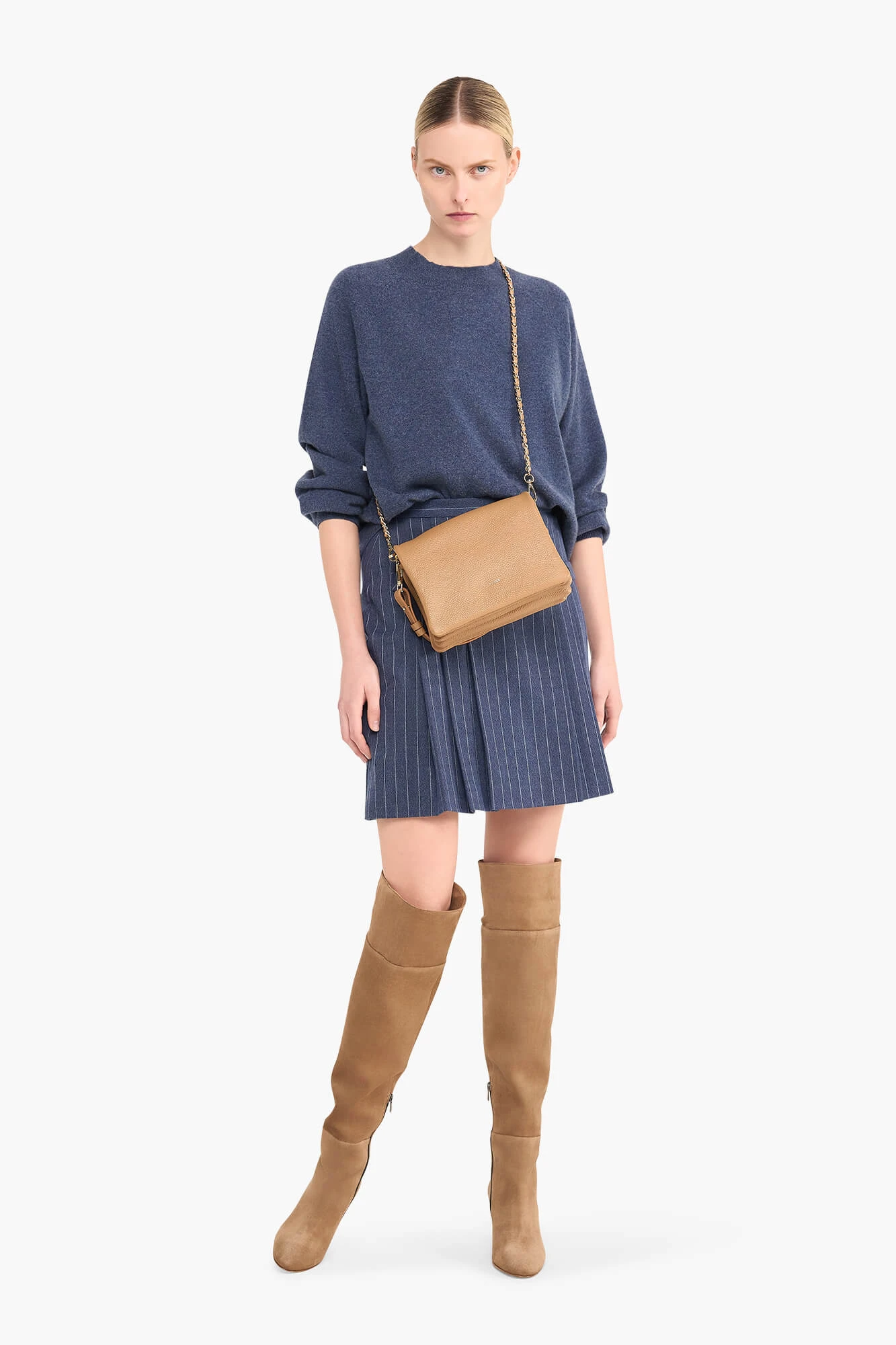 Rokje Plooien Krijtstreep Saint Blauw