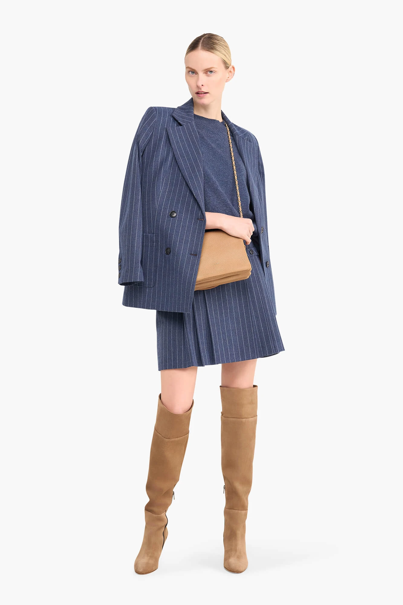 Rokje Plooien Krijtstreep Saint Blauw