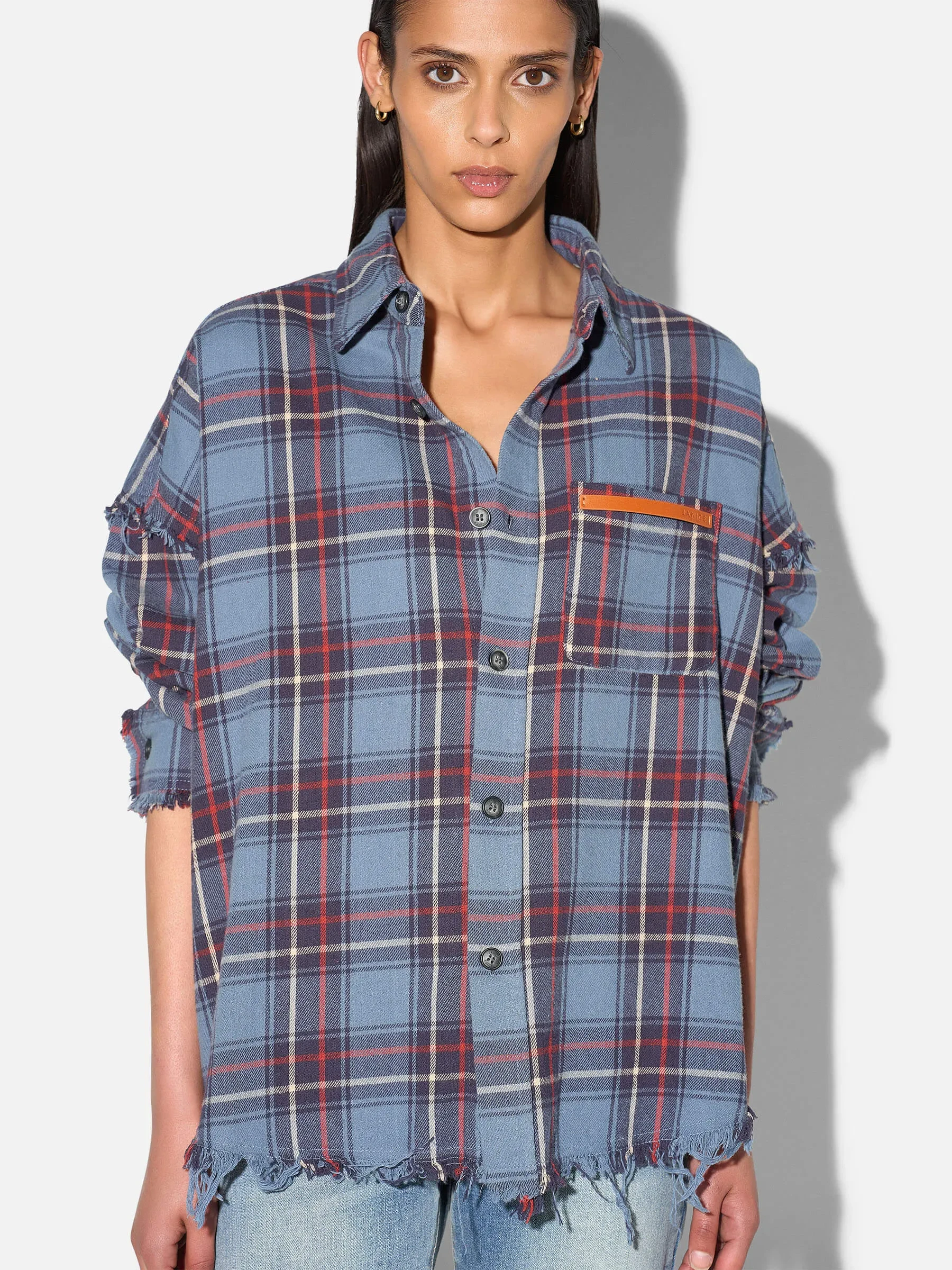 Ruiten Dames Blouse Katoen Darter Blauw