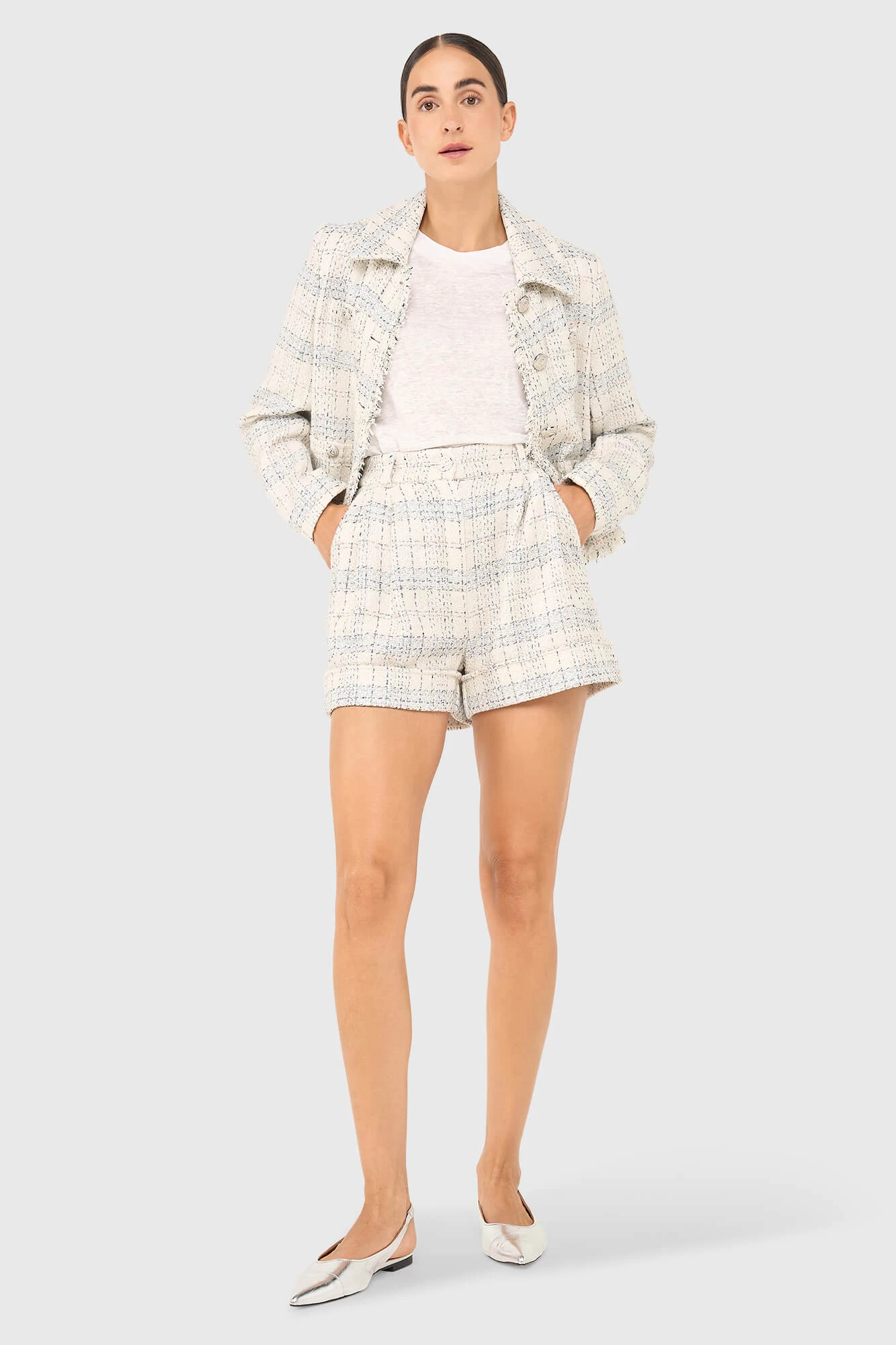 Arthur Shorts Off White Metallic