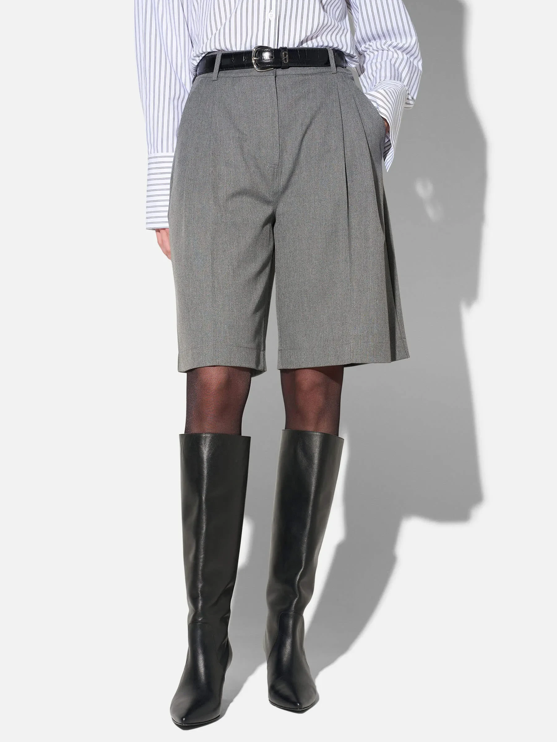 Shorts Broek Dames Rechte Pijp Grijs Dime