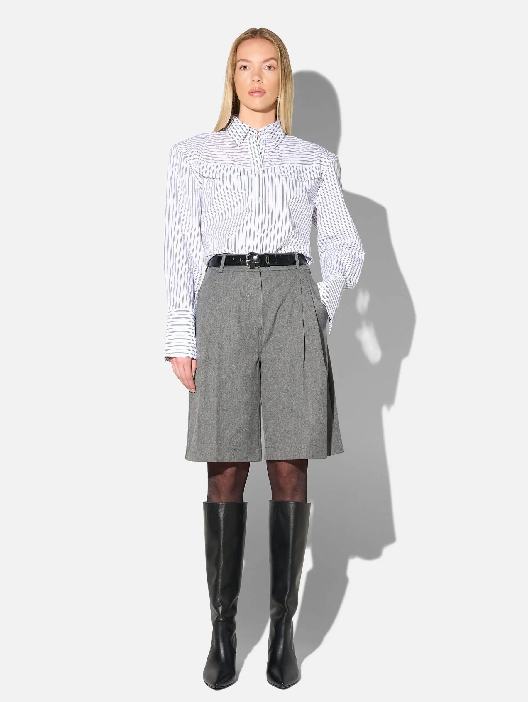 Shorts Broek Dames Rechte Pijp Grijs Dime