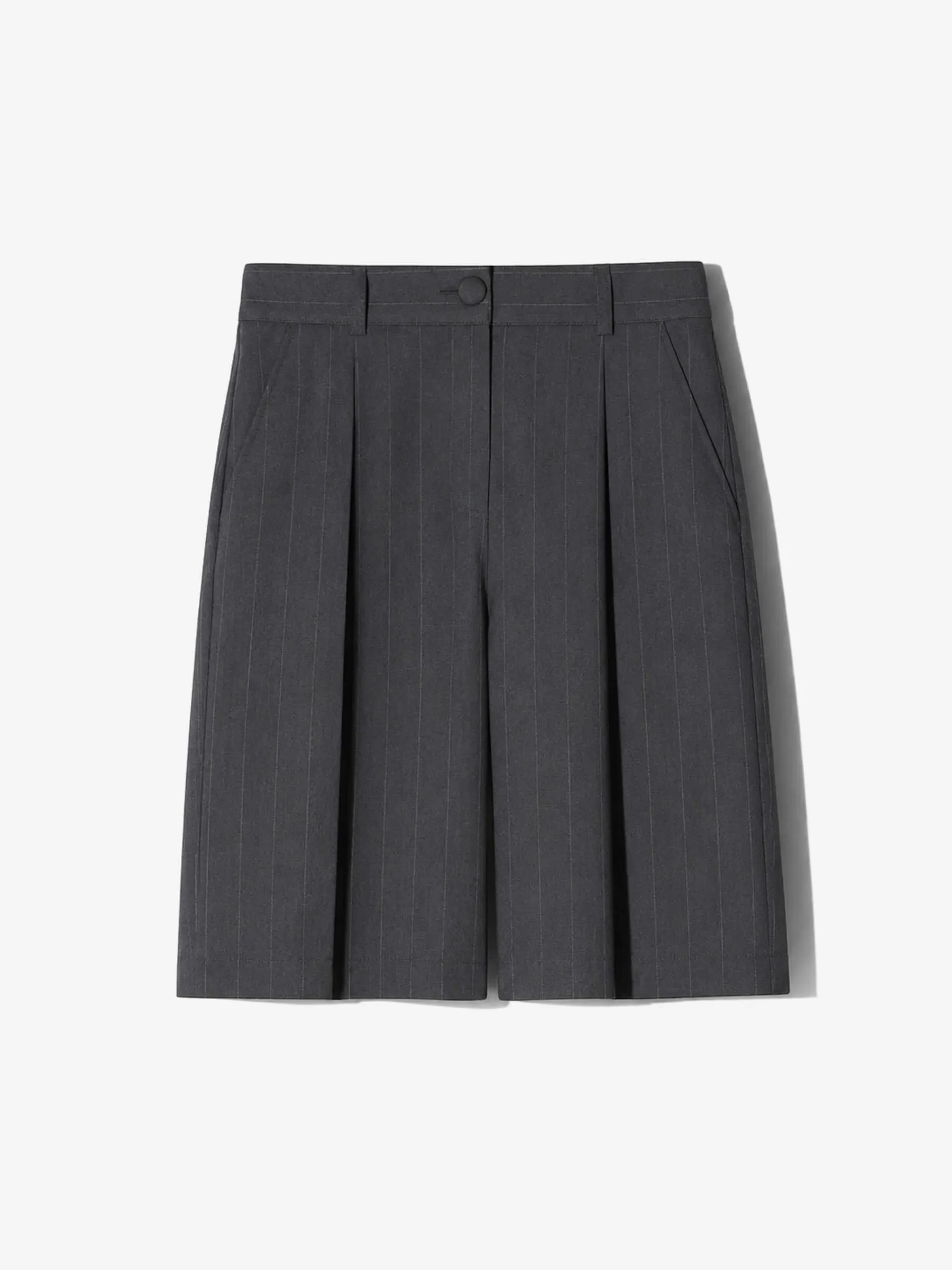 Shorts Broek Dames Rechte Pijp Zwart Krijtstreep Lou