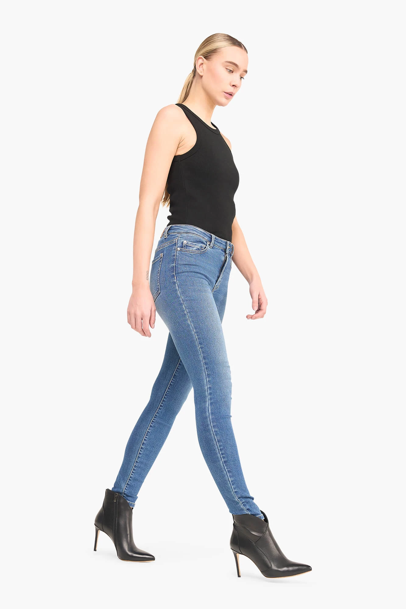 Skinny Jeans Dames Highwaist Rocket Blauw 111