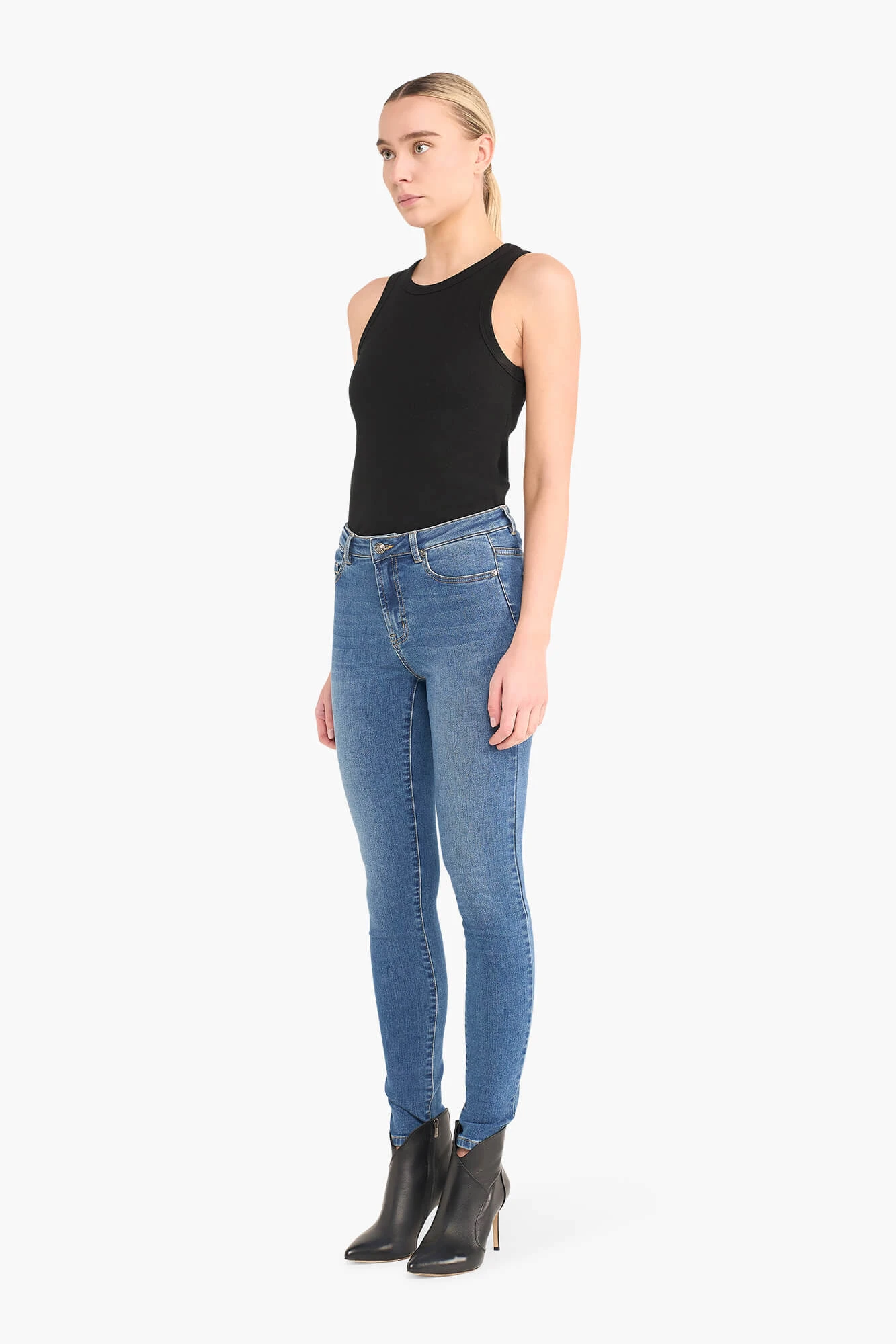 Skinny Jeans Dames Highwaist Rocket Blauw 111