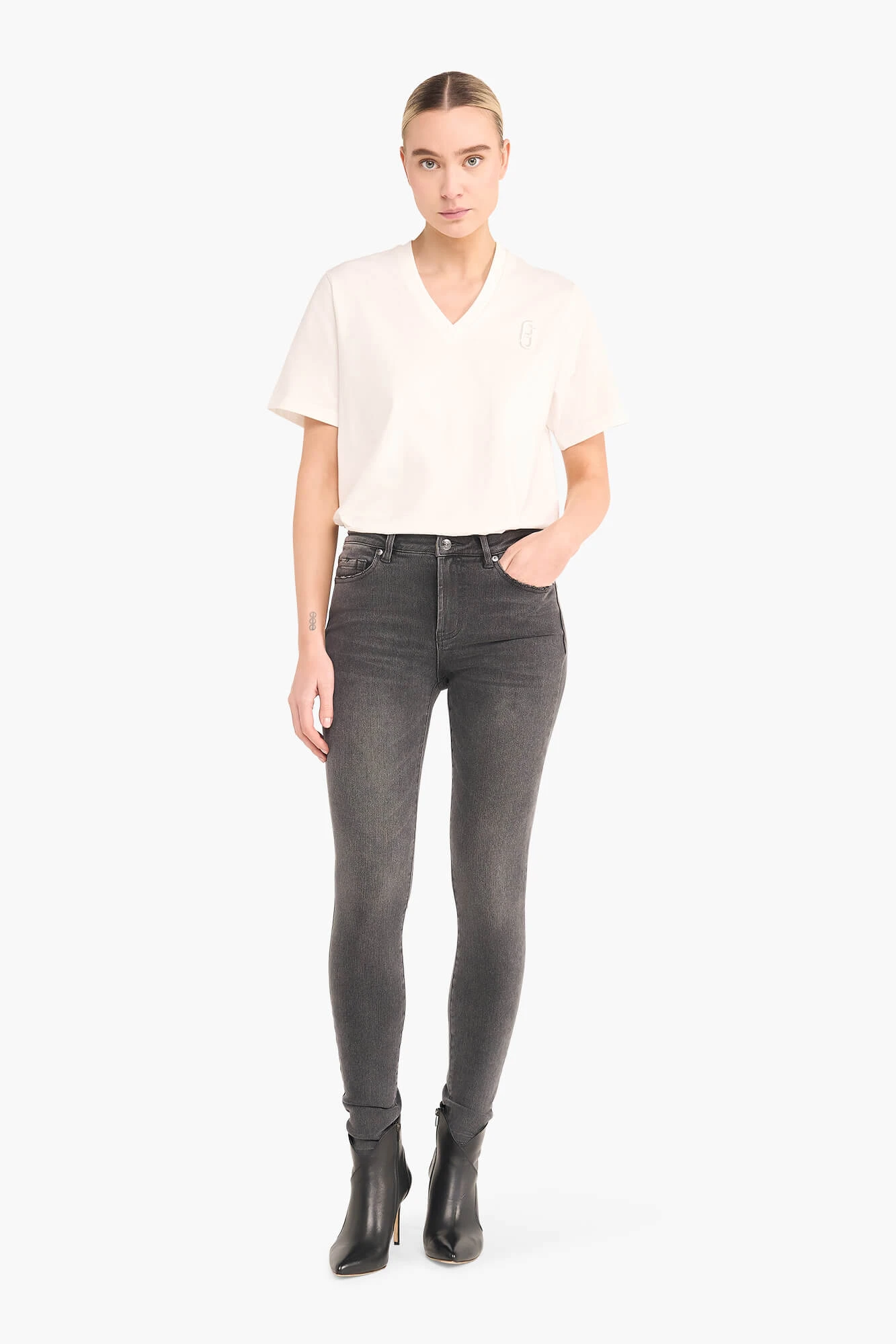 Skinny Jeans Dames Highwaist Rocket Grijs 415