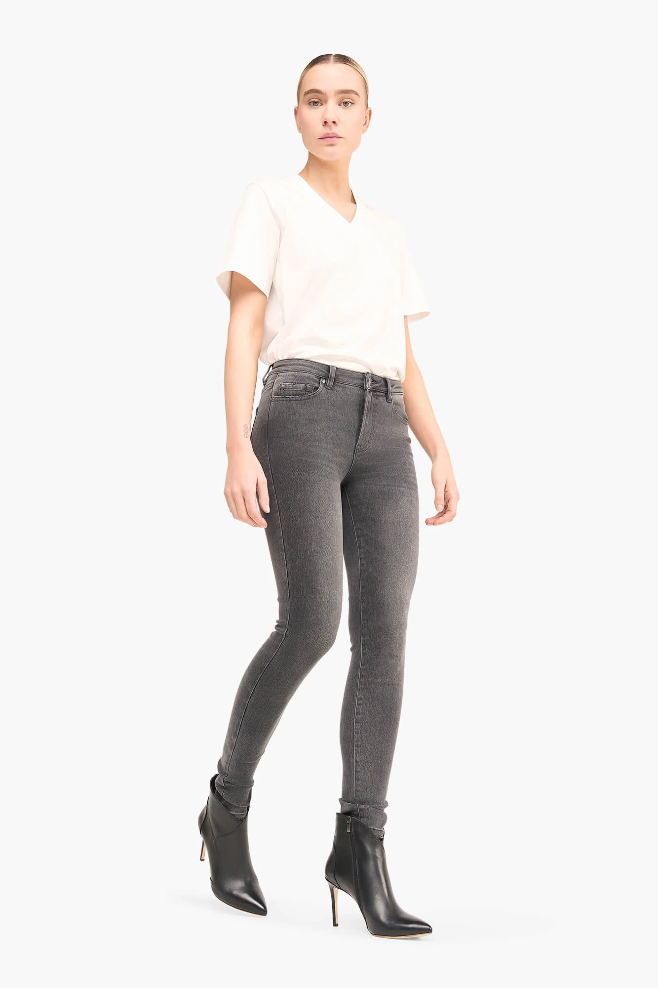 Skinny Jeans Dames Highwaist Rocket Grijs 415