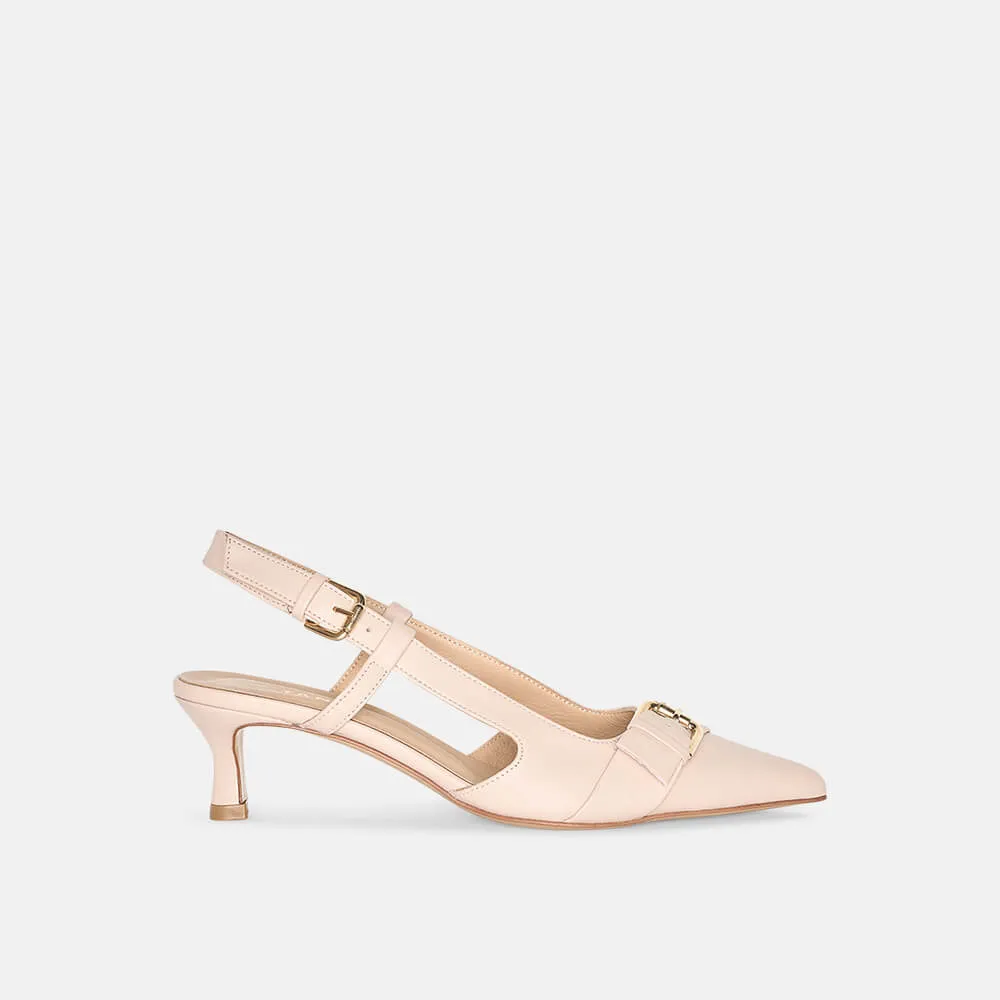 Slingbacks Dames Leer Hakje Roze Elio