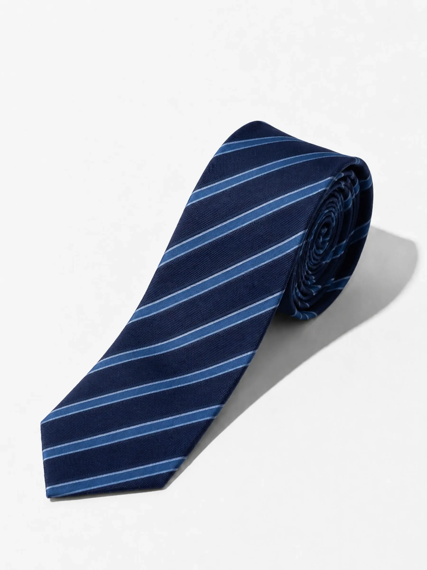 Stropdas Zijde Blauw Strepen Sir