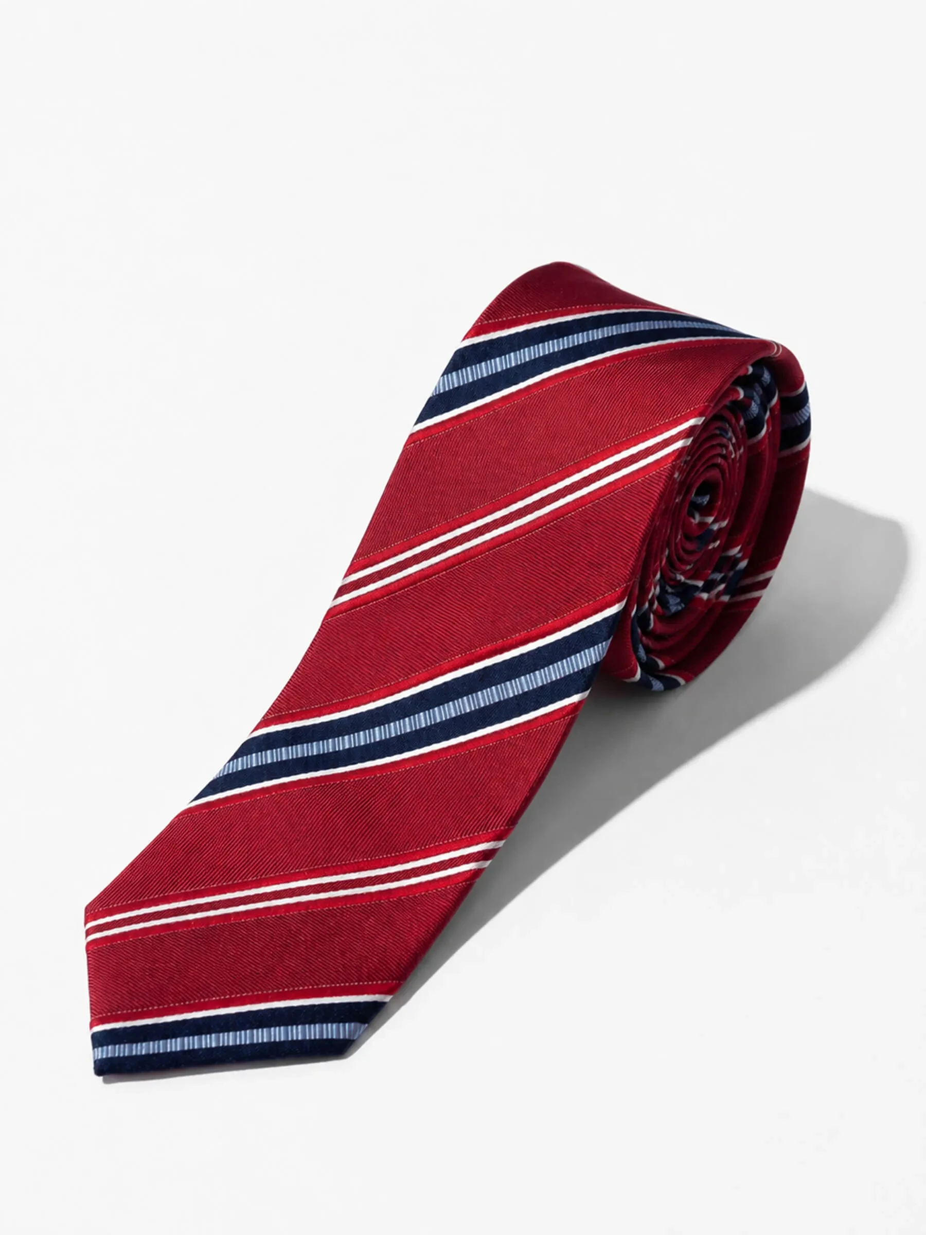 Stropdas Zijde Rood Blauw Strepen Sir