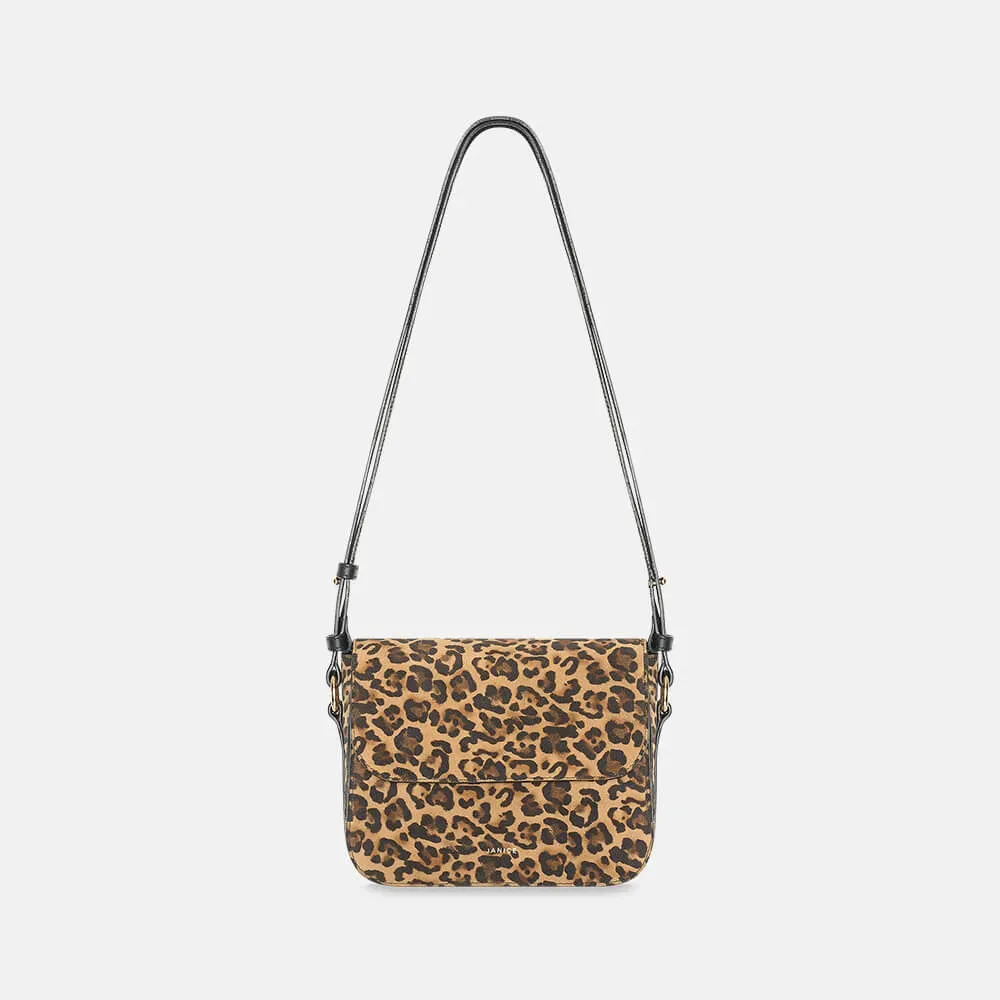 Leren Dames Tas Elias Panterprint Suede