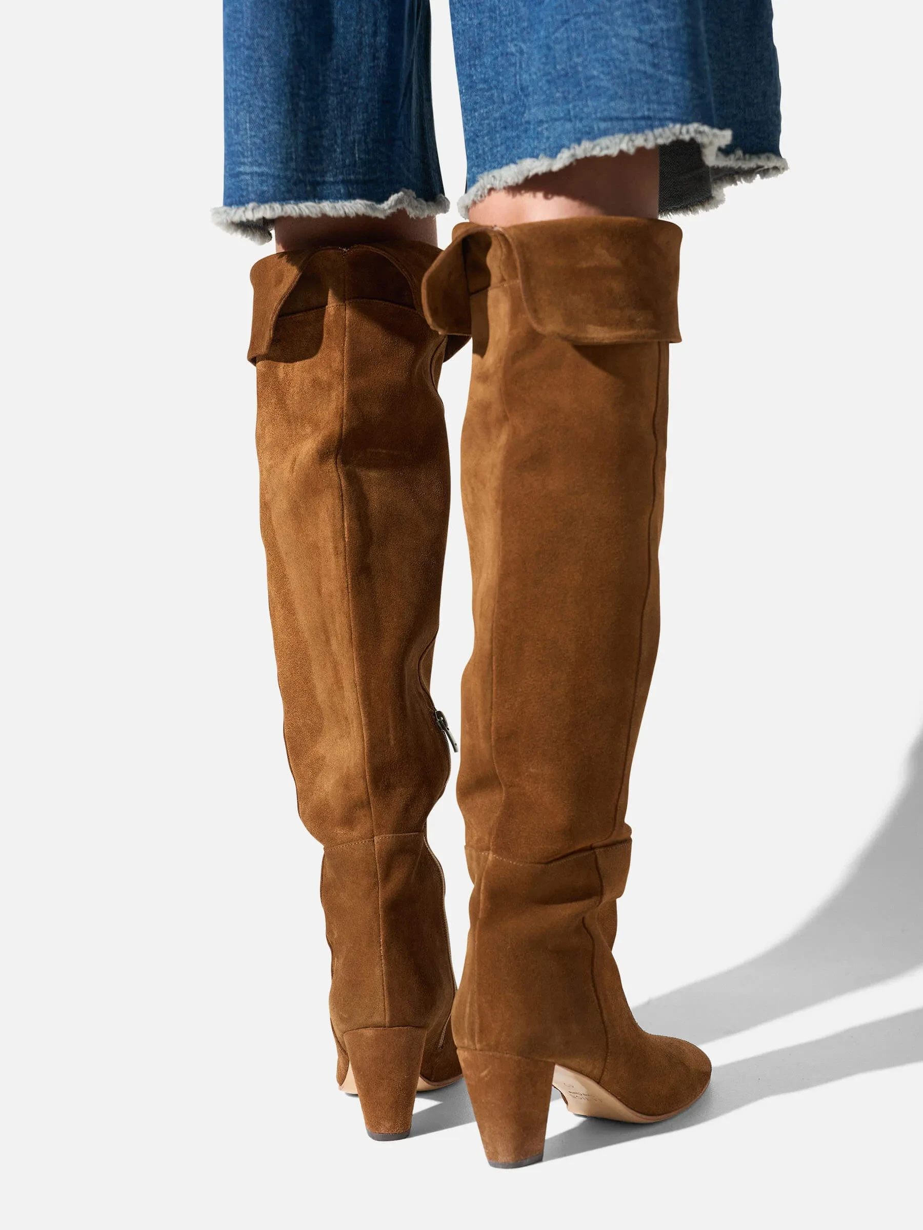 Suede Overknee Laarzen Cody Cognac