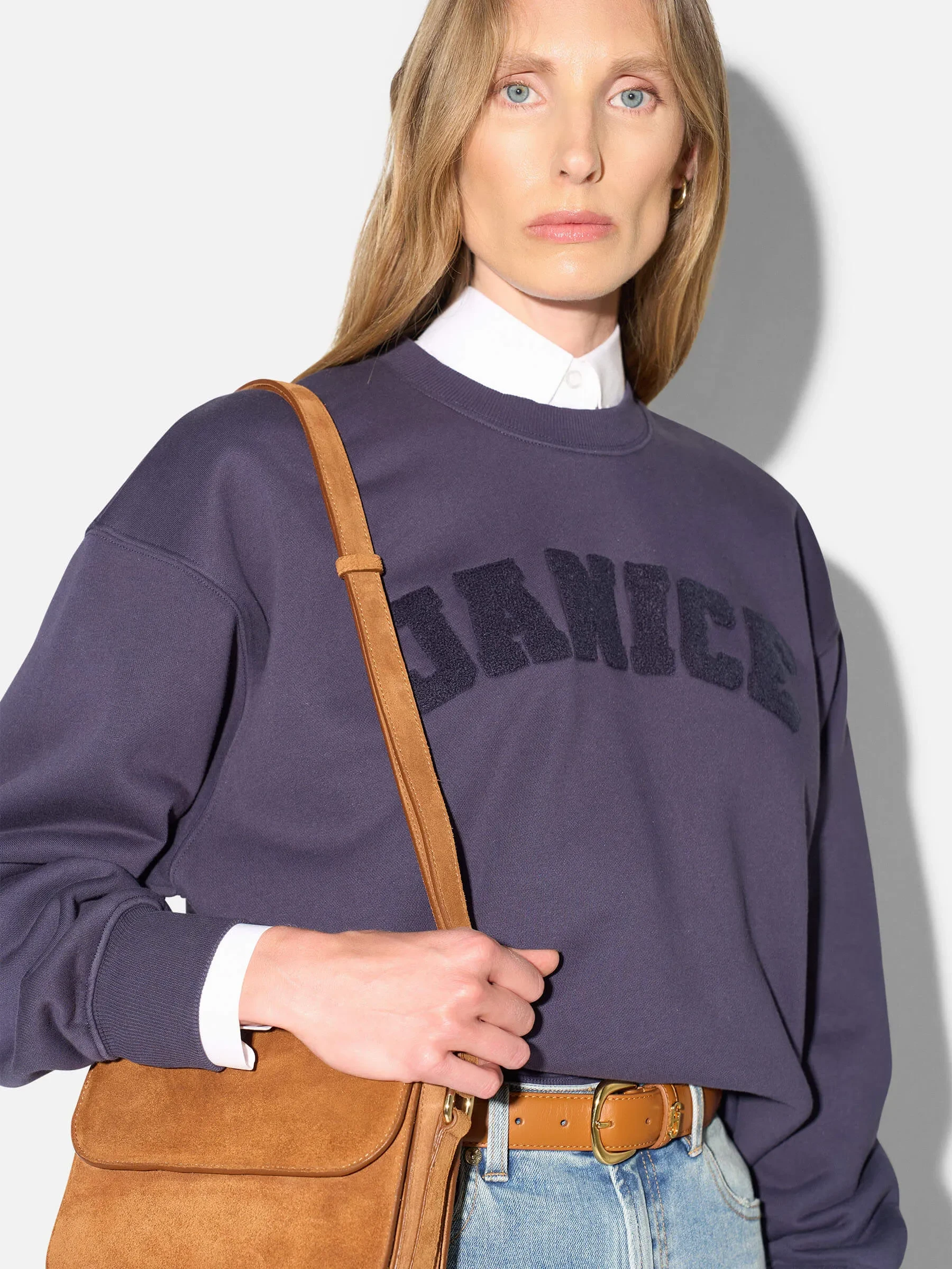 Sweater Dames Katoen Owen Blauw