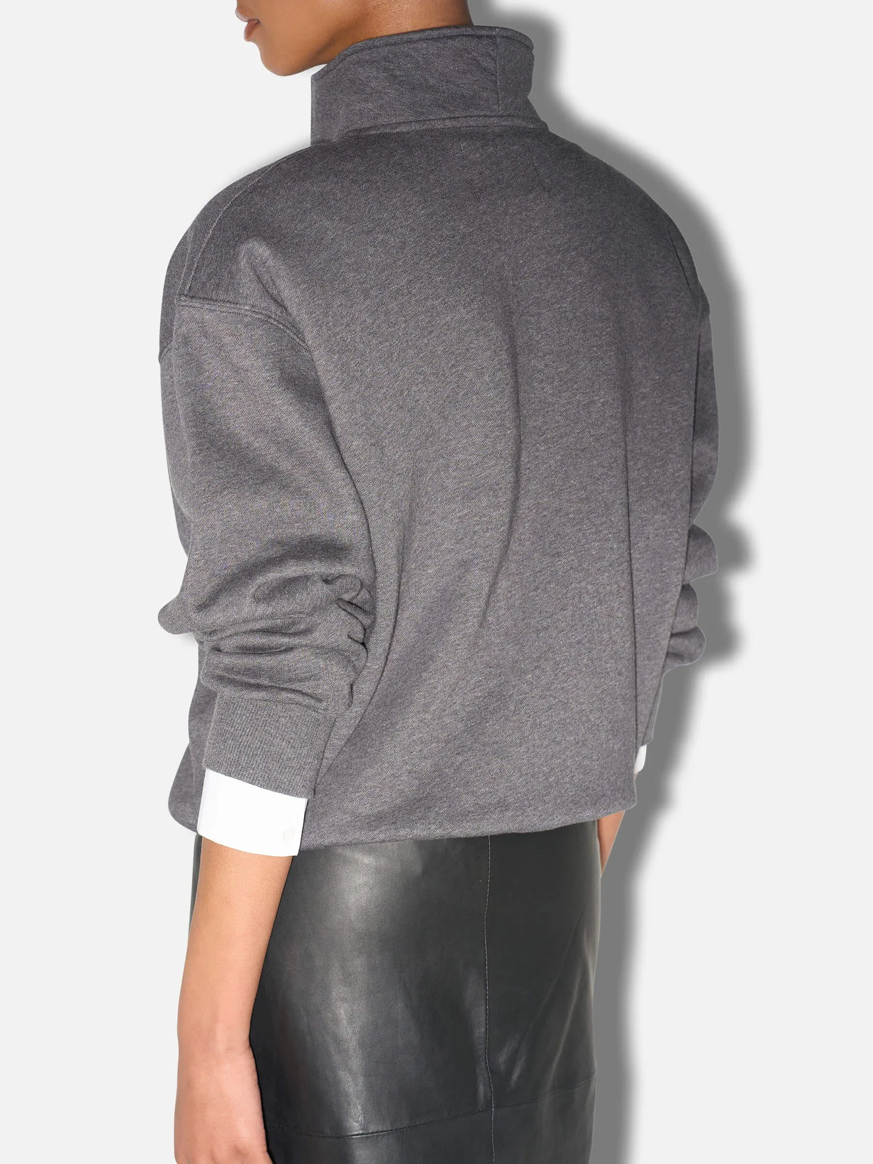 Sweater Dames Rits Casper Donker Grijs