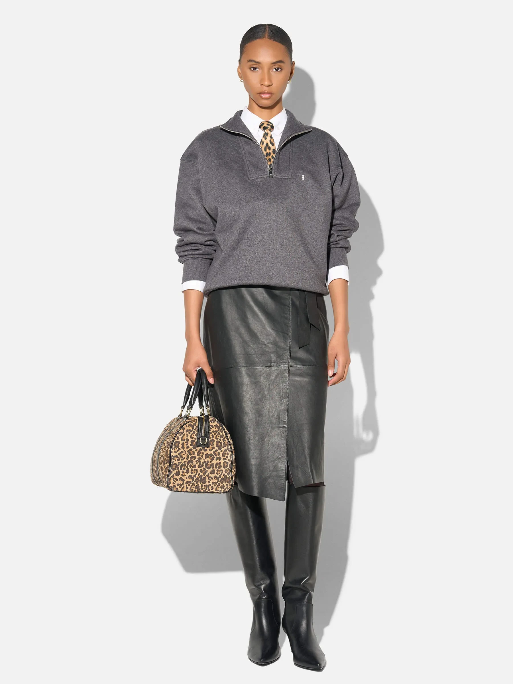 Sweater Dames Rits Casper Donker Grijs