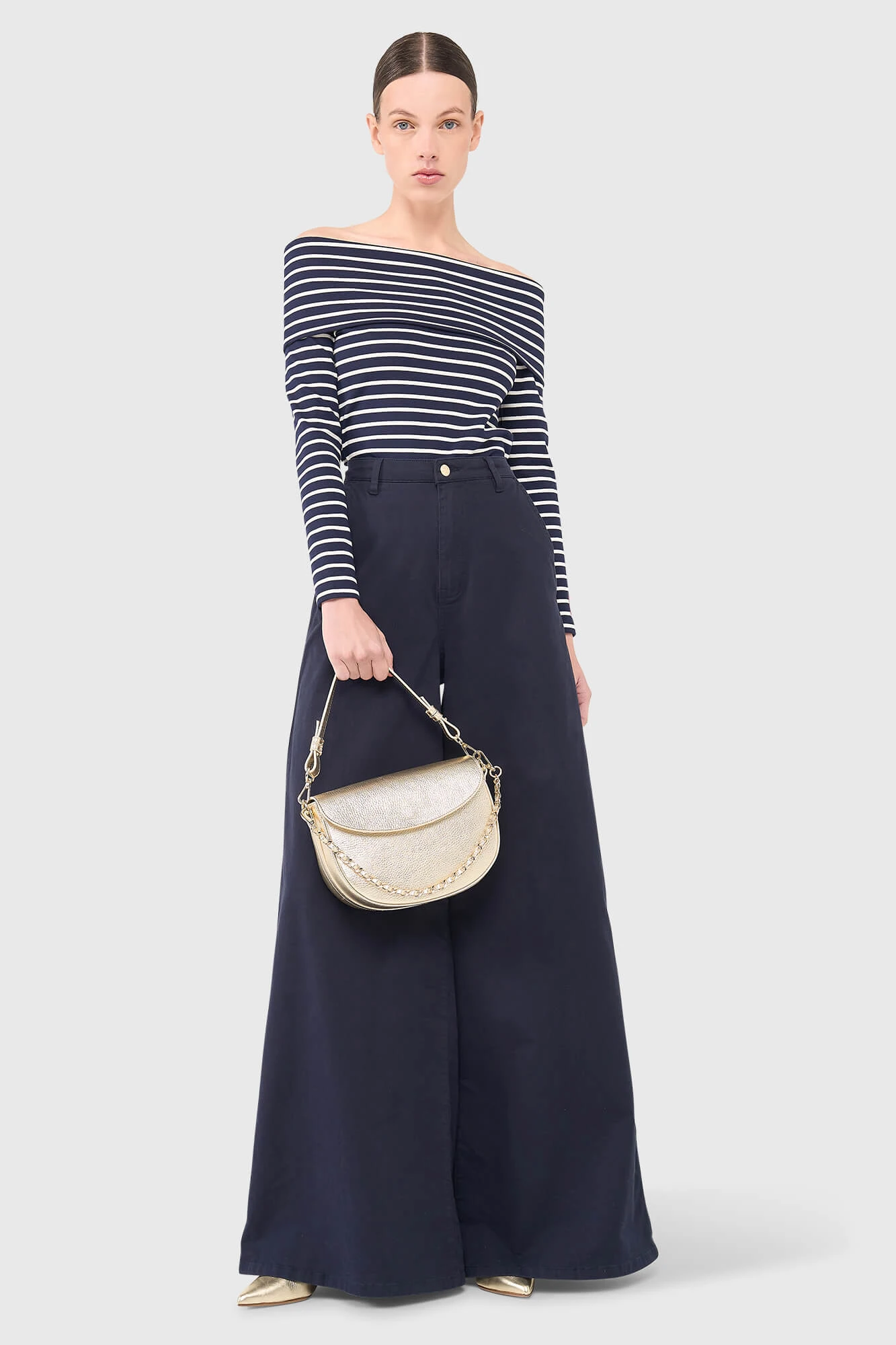 Newton Top Strepen Donker Blauw