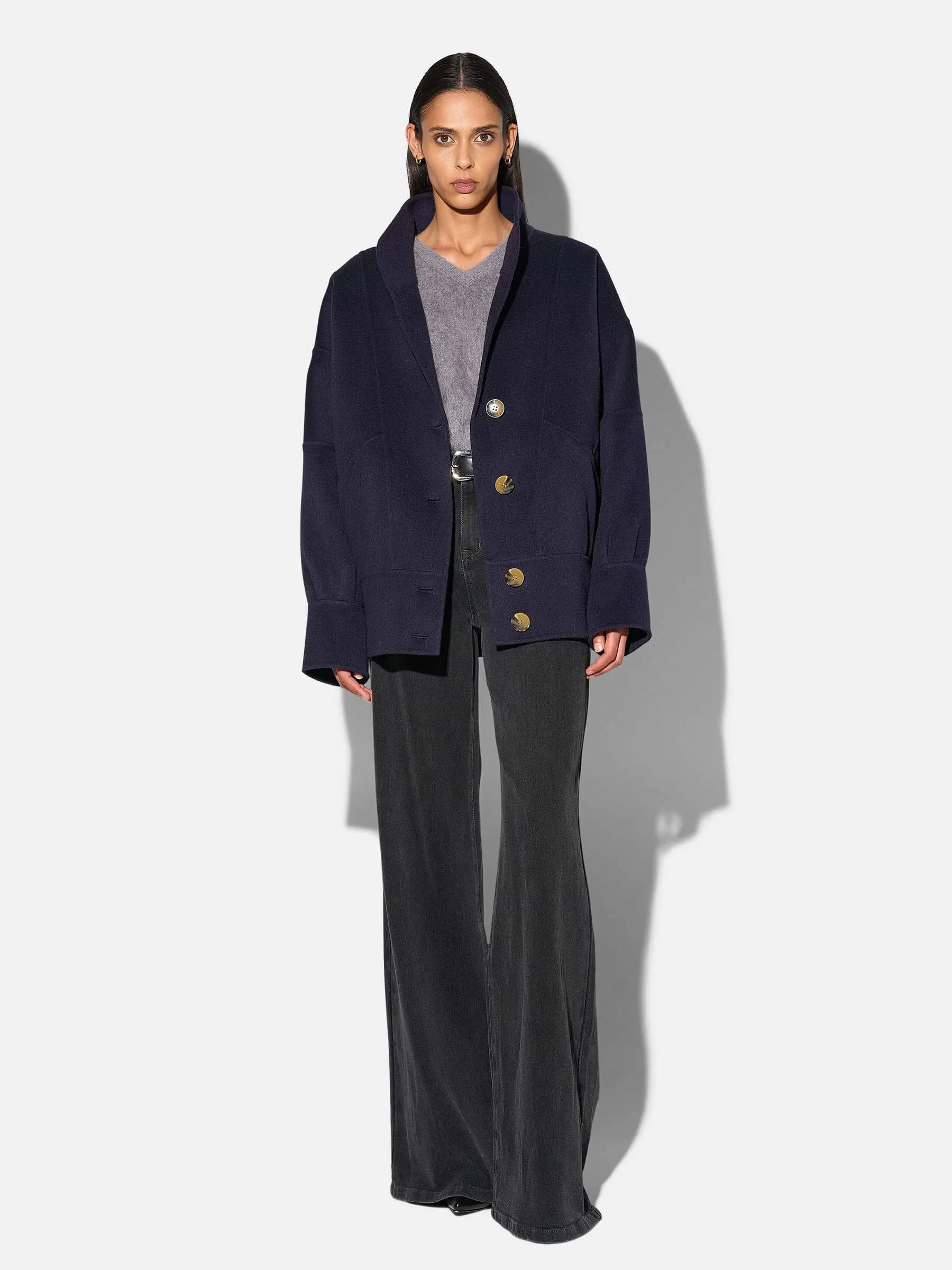 Vintage Cashmere Dames Jas Seth Donker Blauw