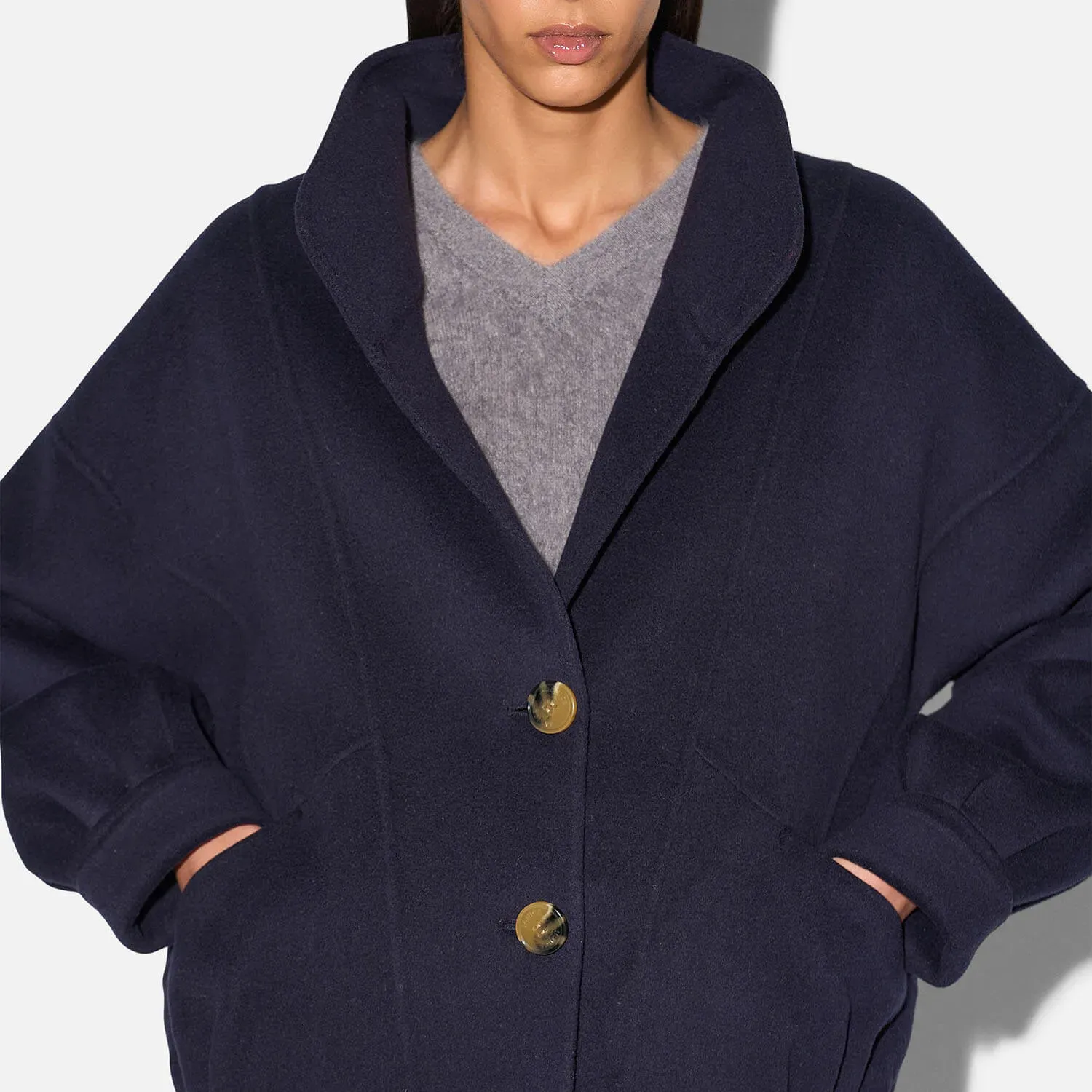 Vintage Cashmere Dames Jas Seth Donker Blauw
