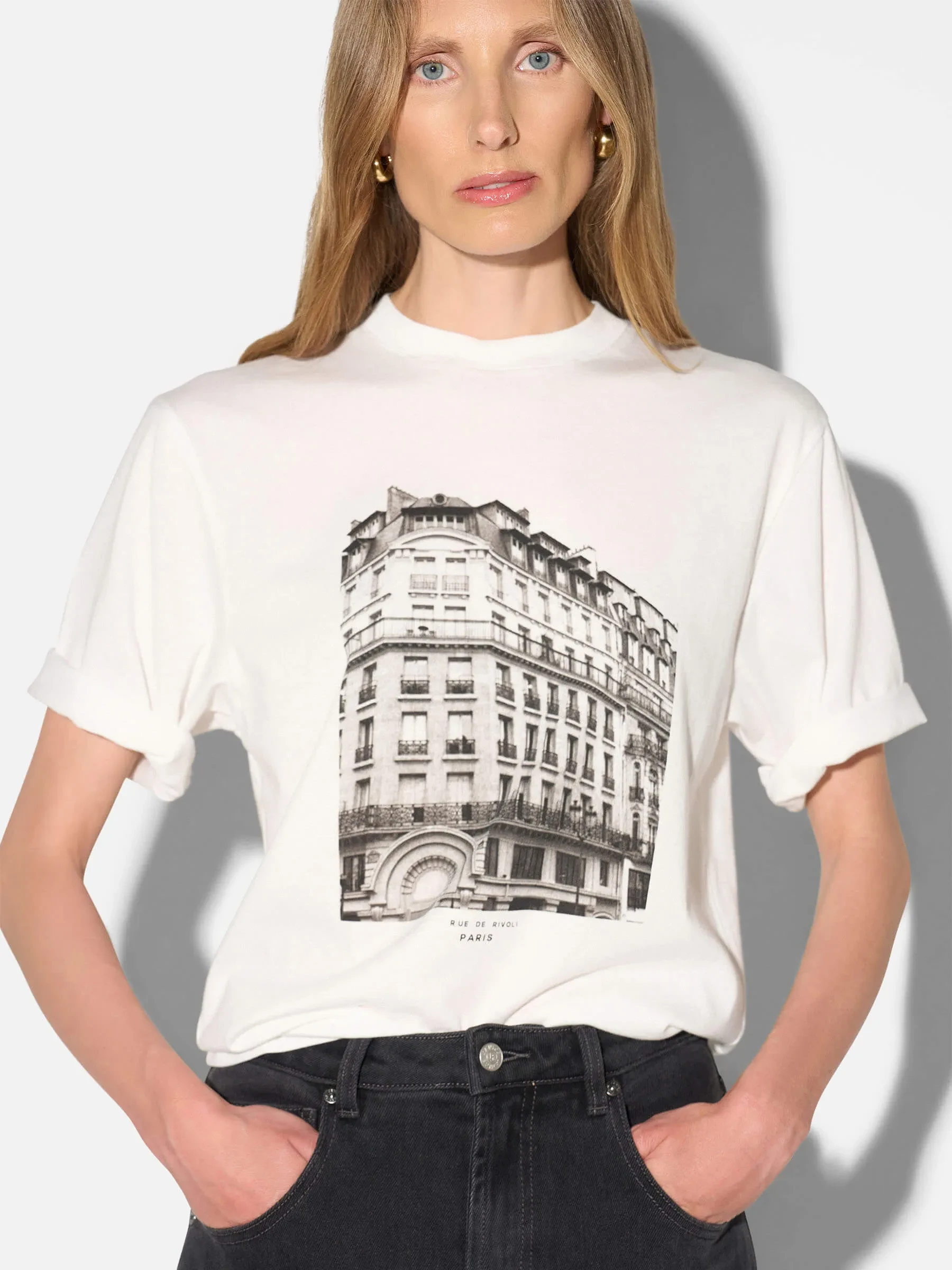 Wit Shirt Dames Katoen Adam Paris