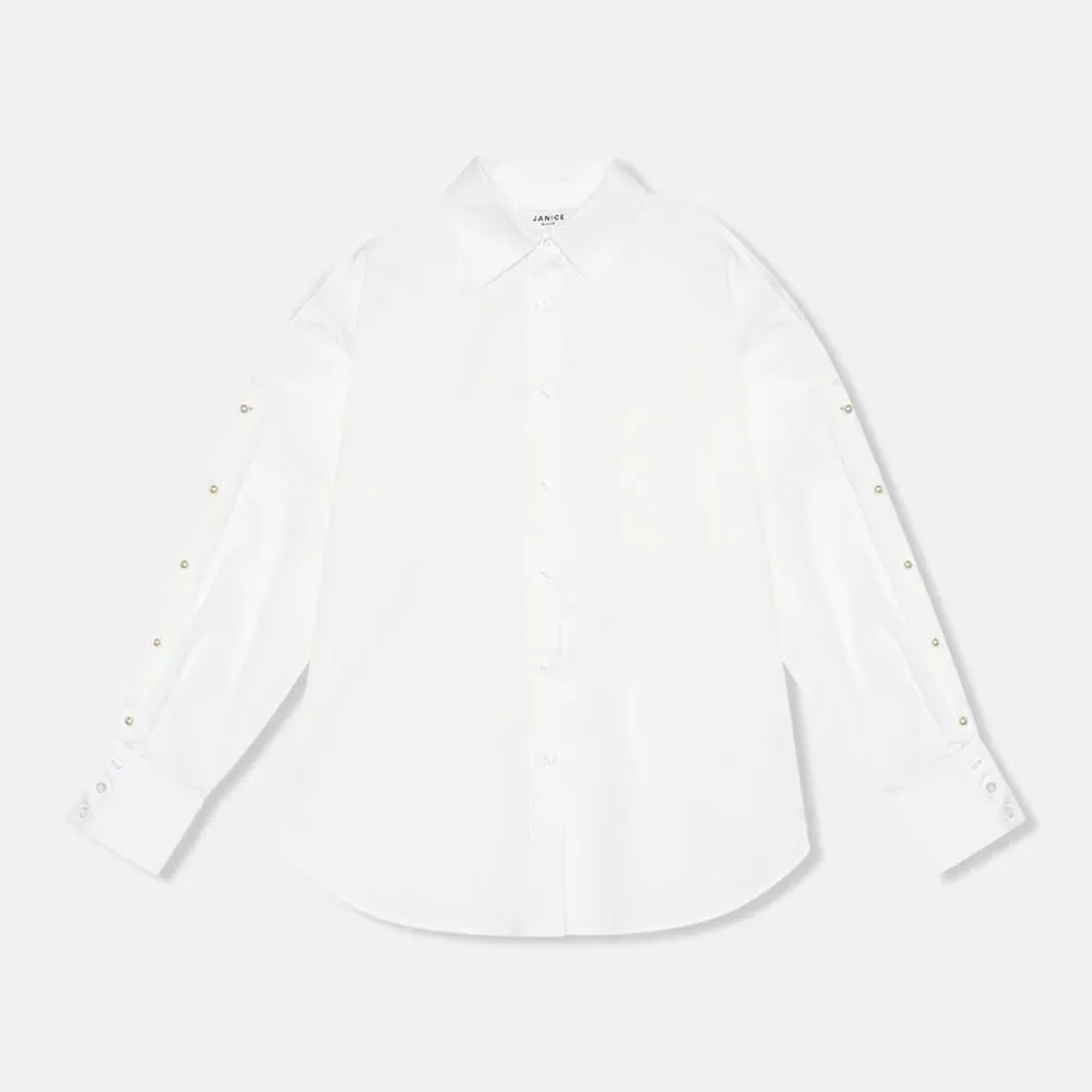 Witte Katoenen Blouse Dames Katoen Paul