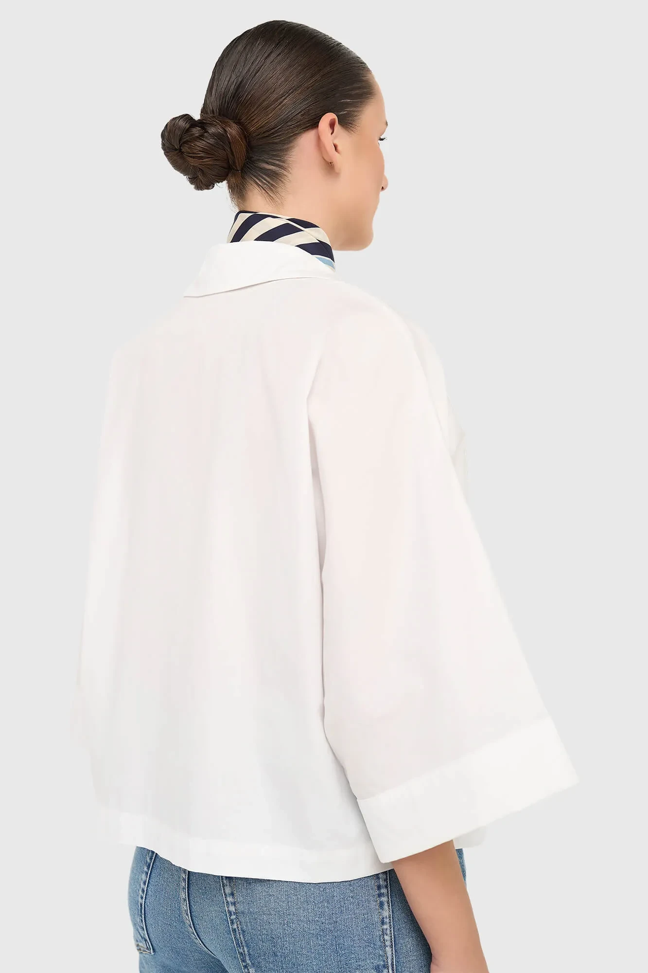 Witte Katoenen Blouse Dames Kimono Carl