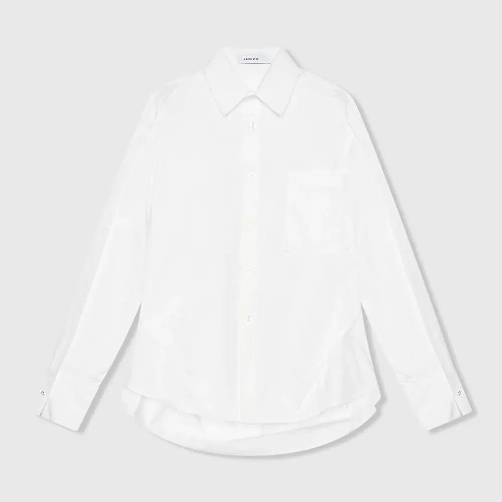 Witte Katoenen Oversized Dames Blouse Phil