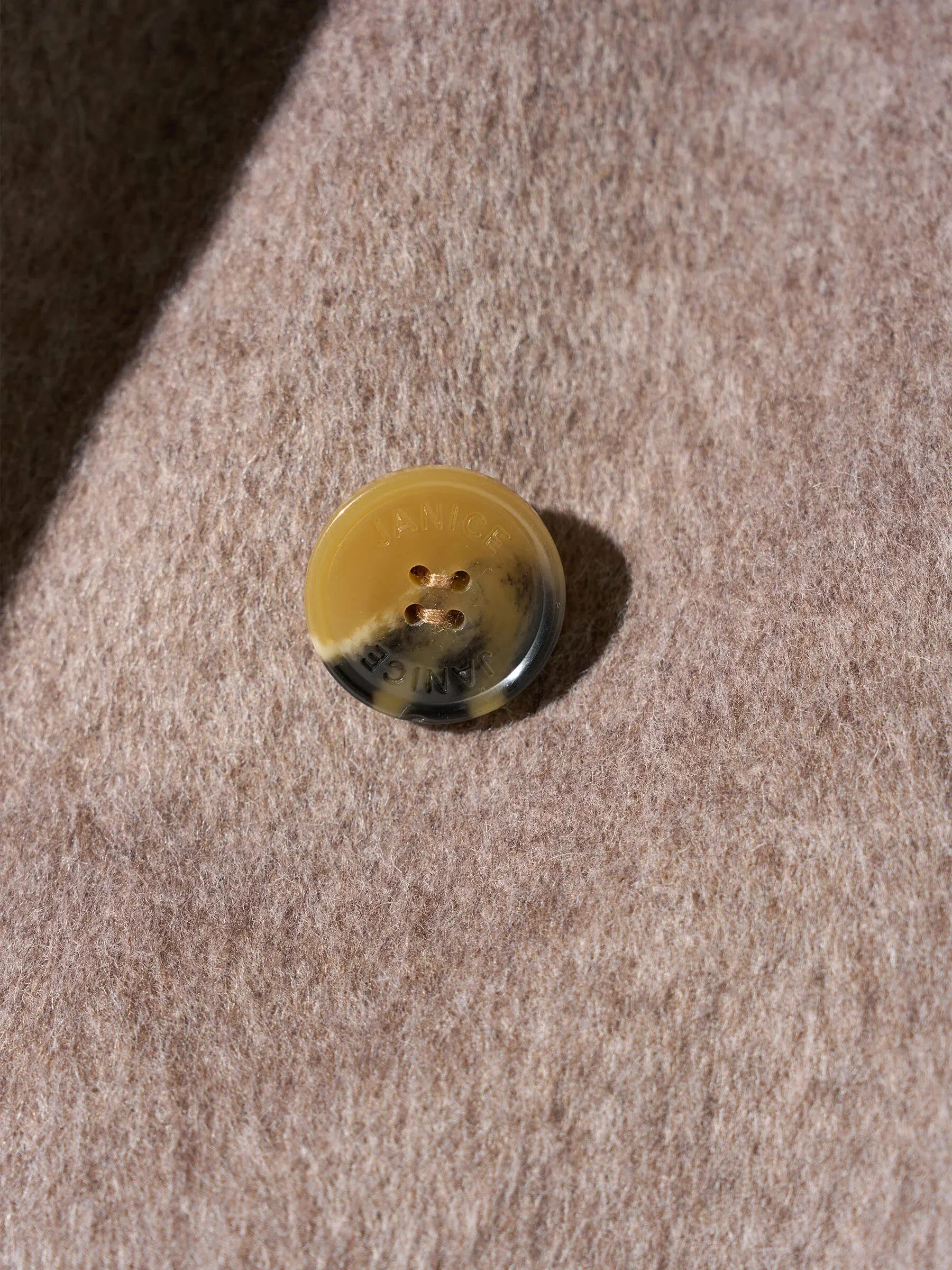 Wollen Cape Dames Jas Knopen Archie Beige