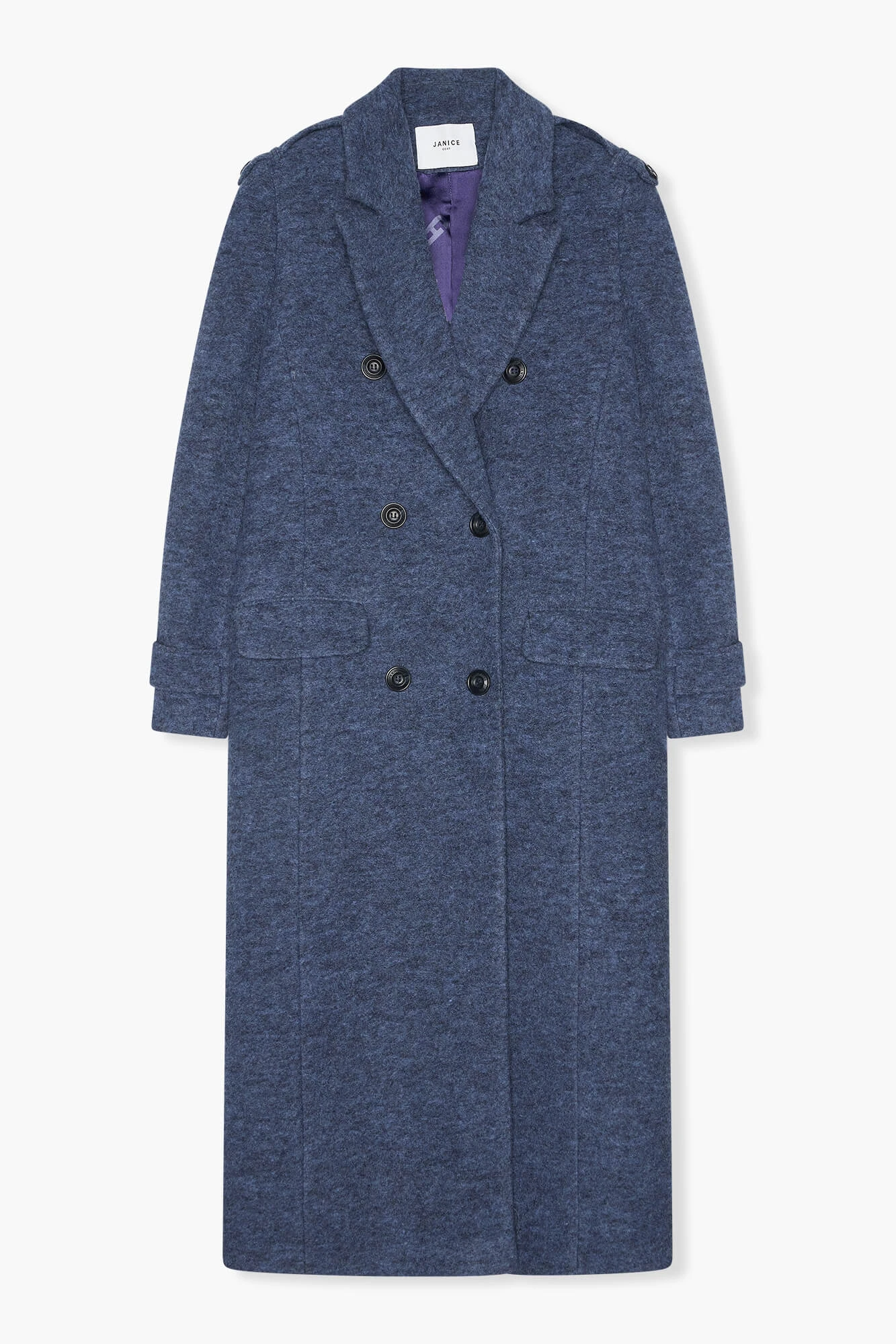 Wollen Lange Dames Jas Lennon Blauw