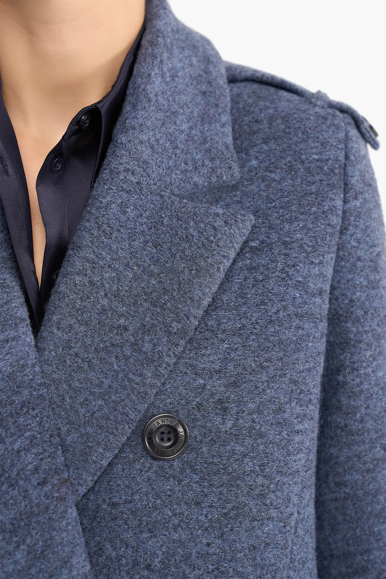 Wollen Lange Dames Jas Lennon Blauw