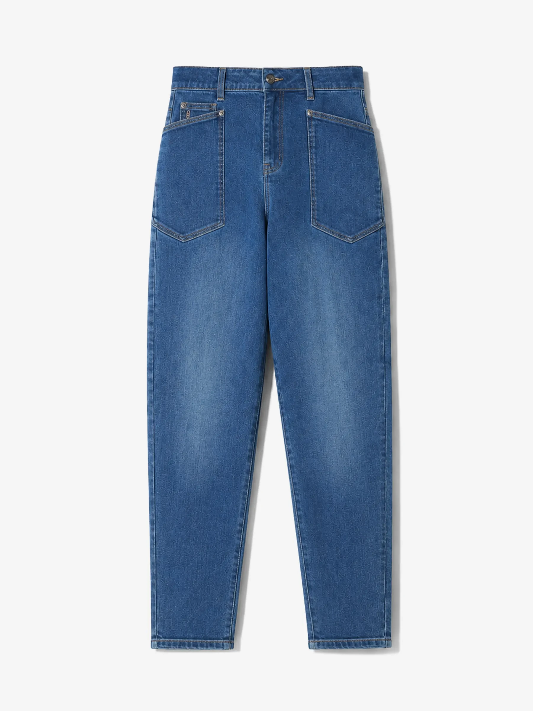 Worker Jeans Dames Barrel Fit Stretch Mid Rise Morrison Blauw 469