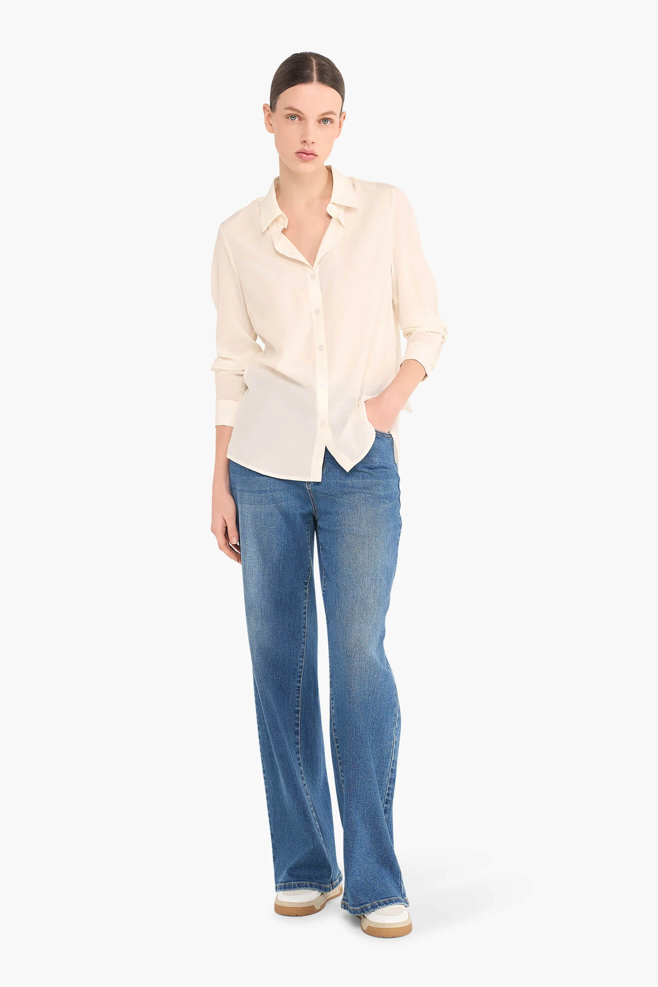 Zijden Dames Blouse Dylan Off White