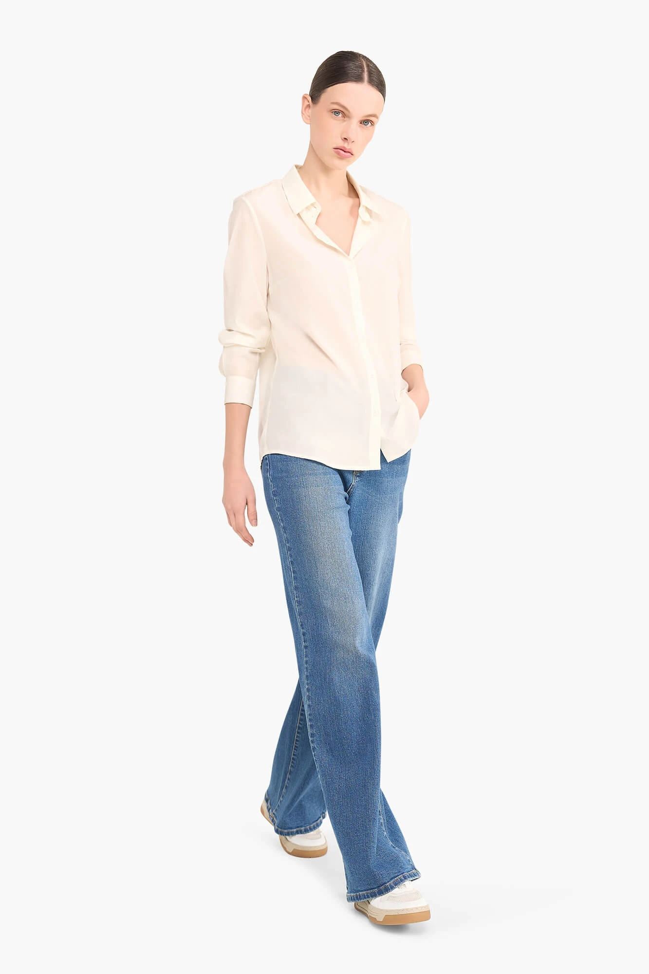 Zijden Dames Blouse Dylan Off White