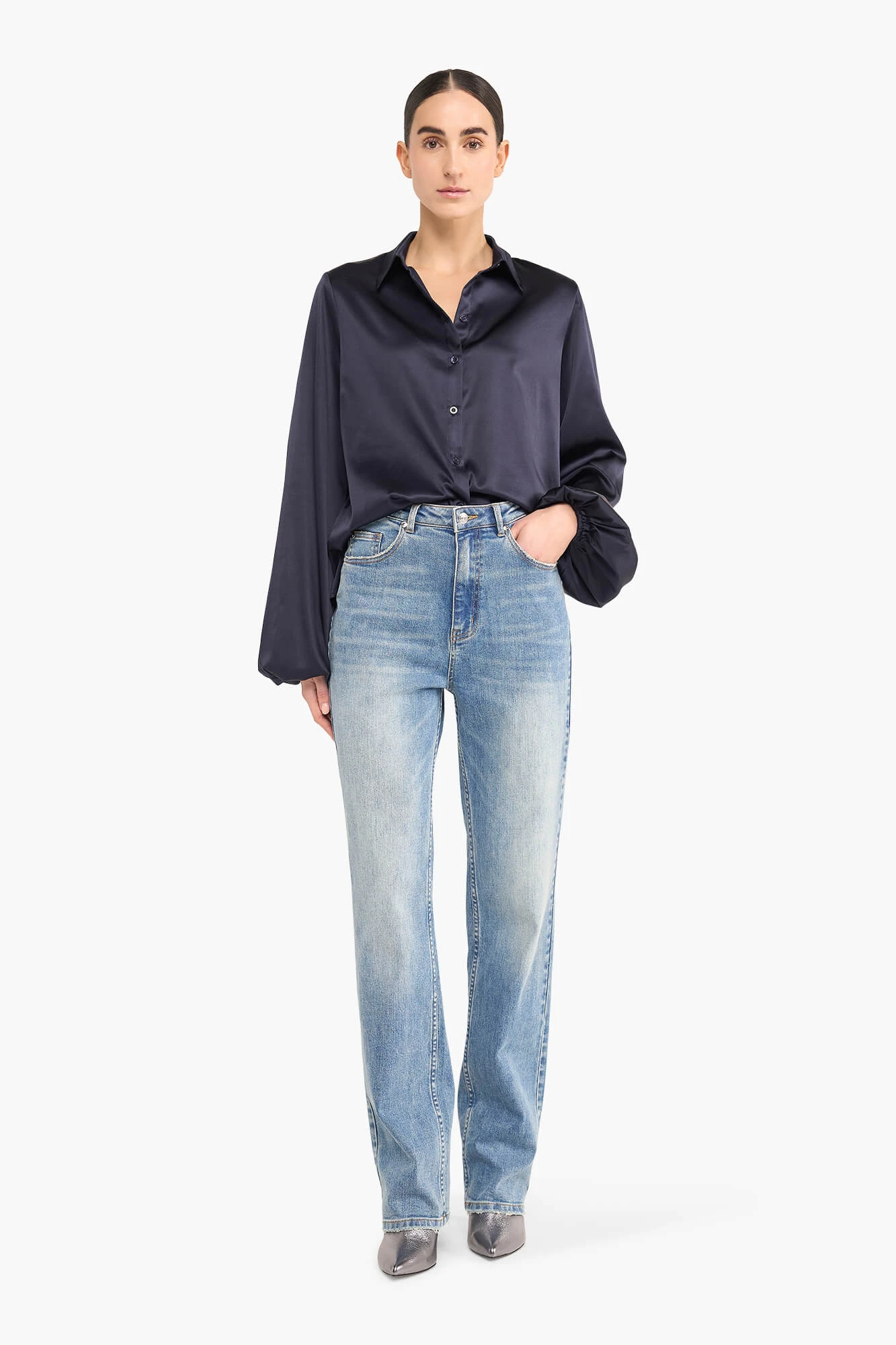 Jeans Dames Rechte Pijp Ash Blauw 920