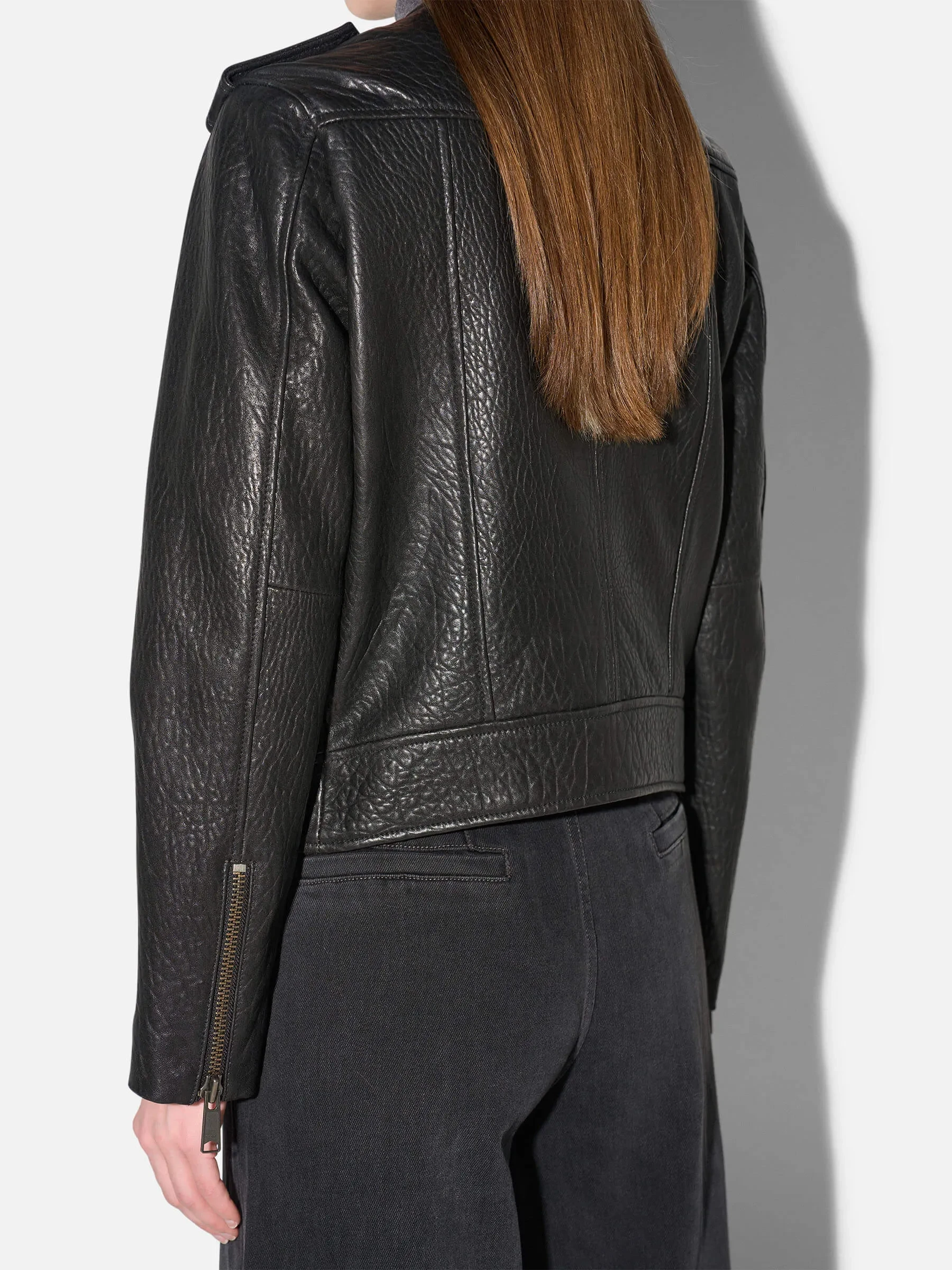 Zwart Leren Biker Jack Dames Norris