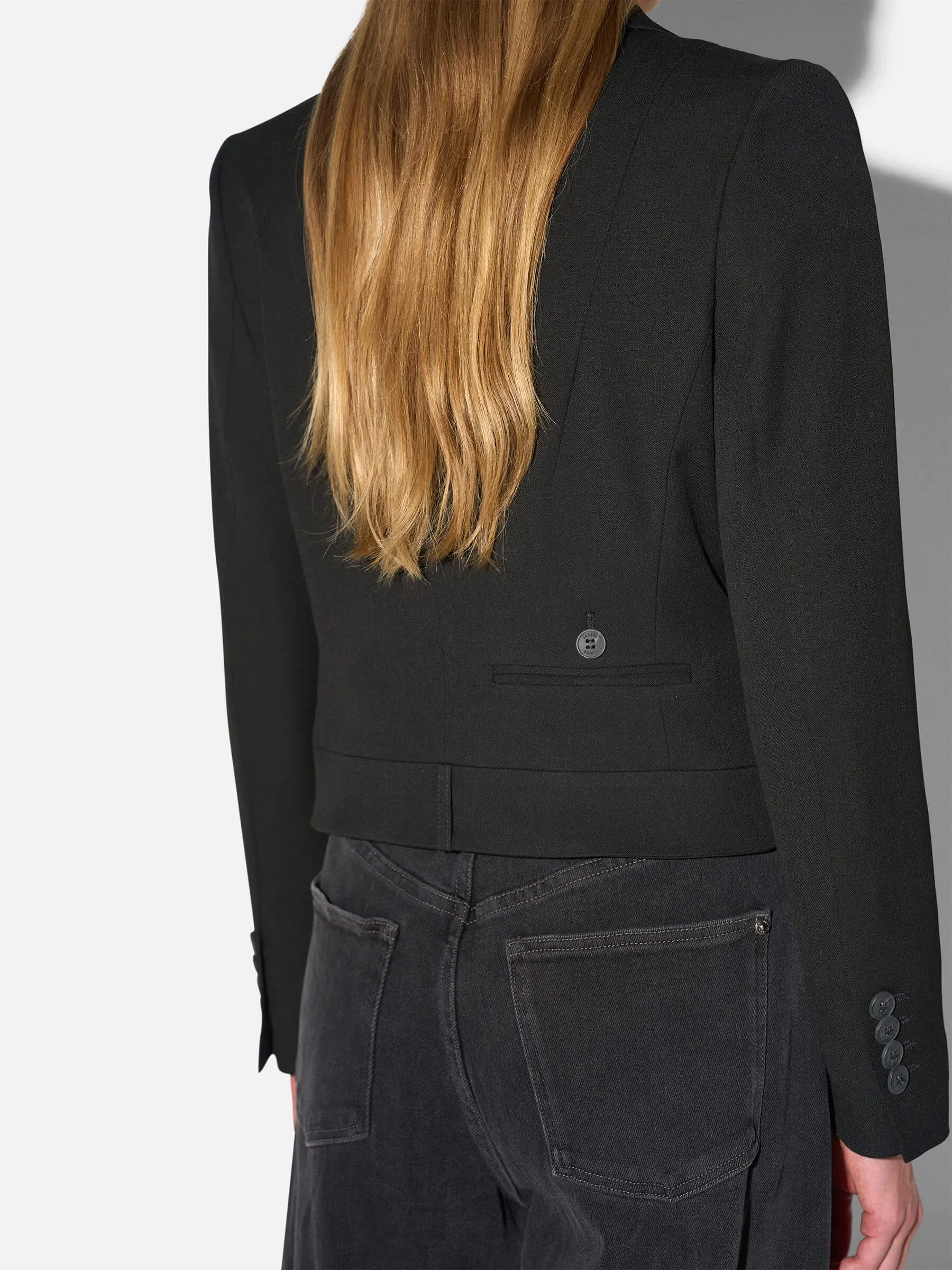 Zwarte Blazer Dames Kort Stan